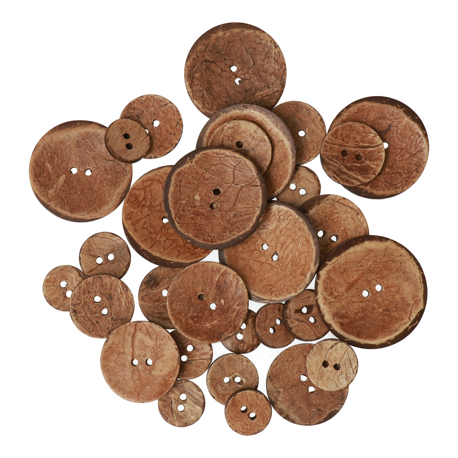 two hole wood button mix - round 14/36mm - 30pcs | 1pc