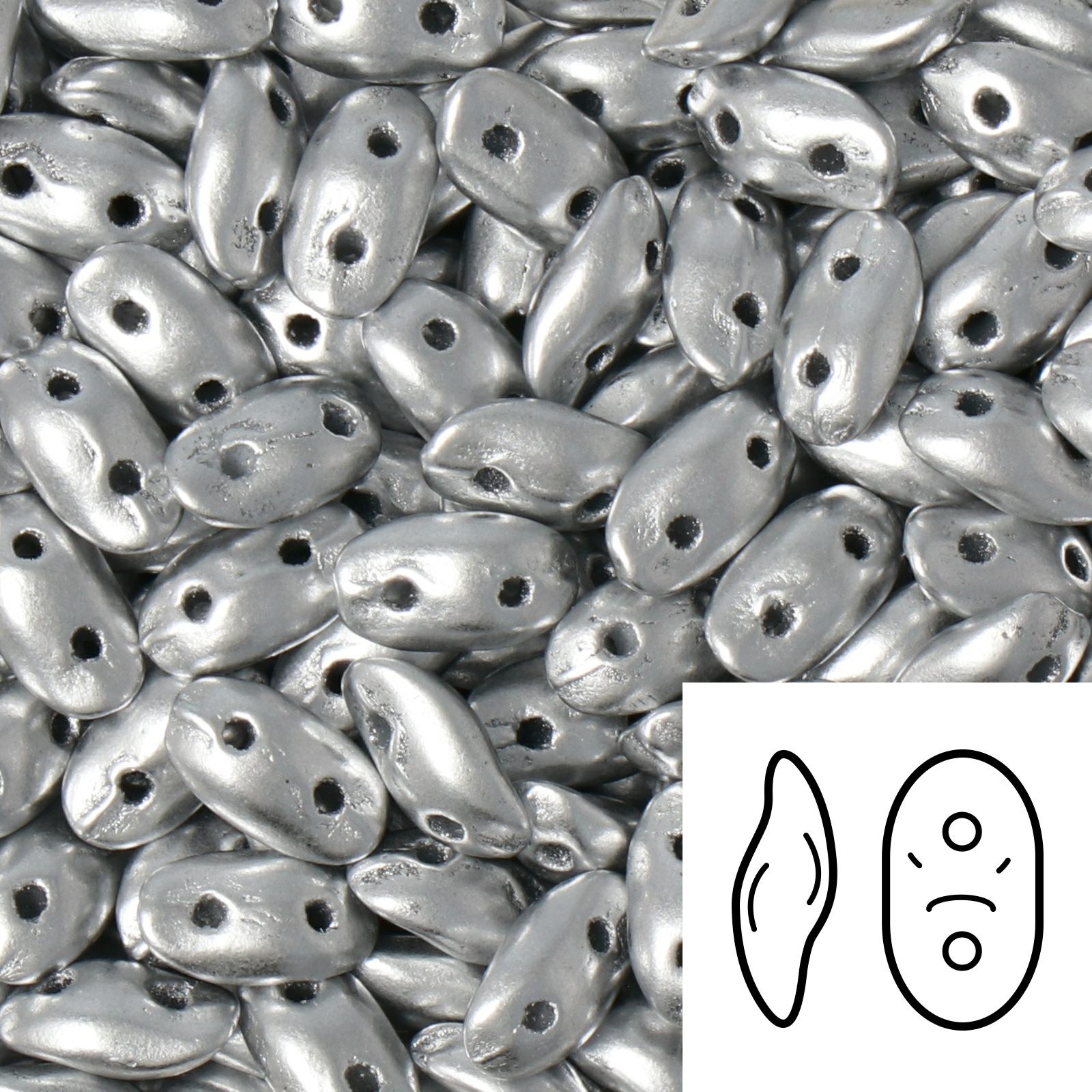 czech glass wave beads crystal aluminum 7x3mm | 5gr