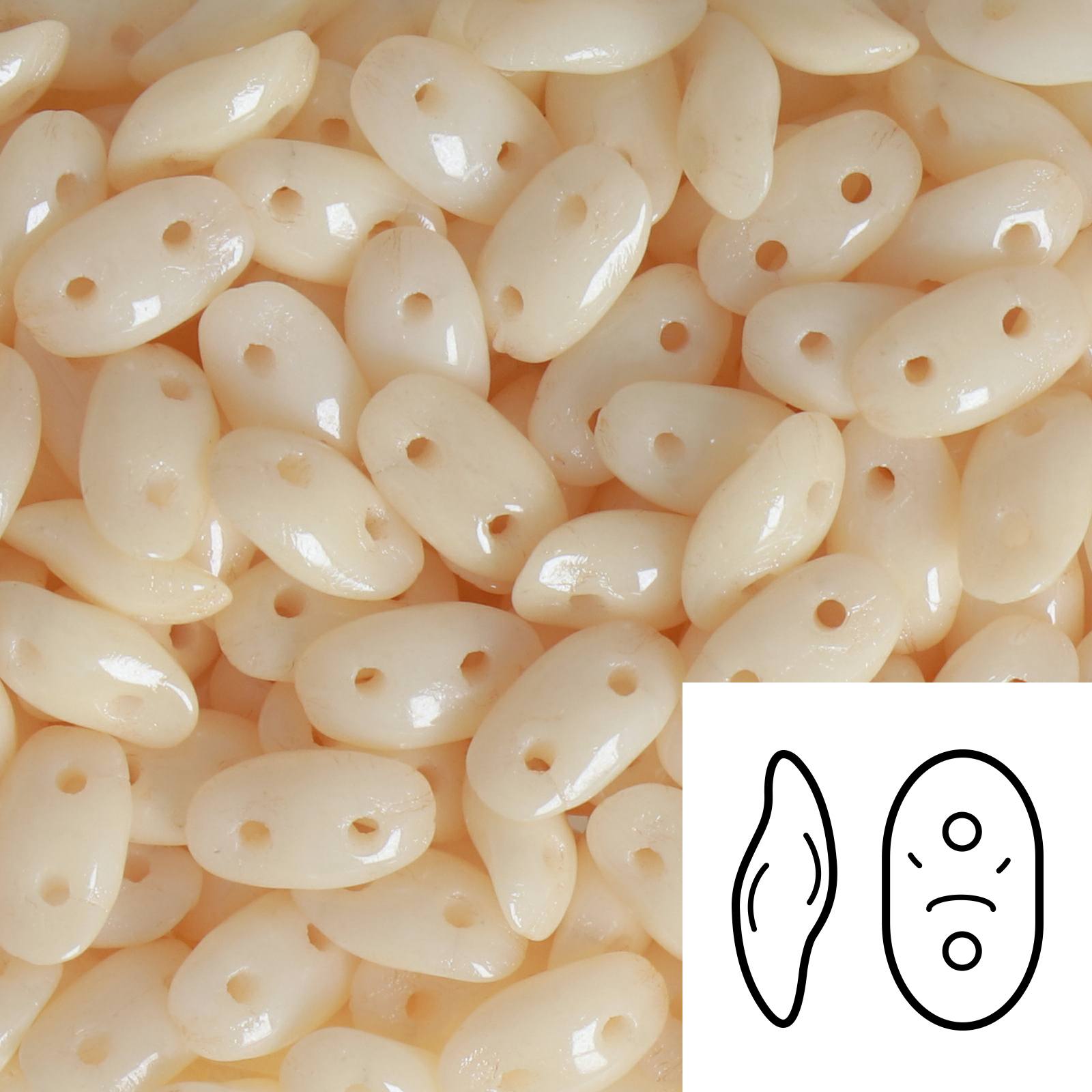czech glass wave beads opaque luster champagne 7x3mm | 5gr