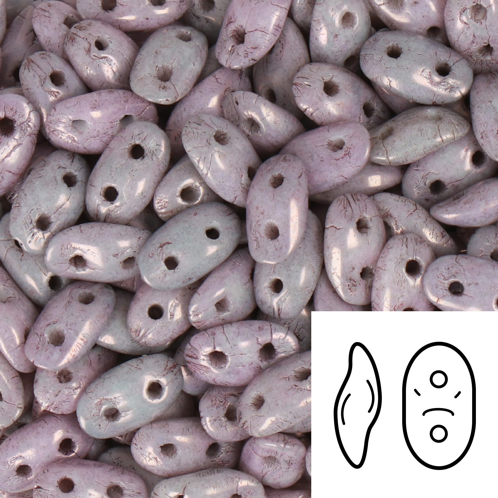 czech glass wave beads lila vega luster 7x3mm | 5gr
