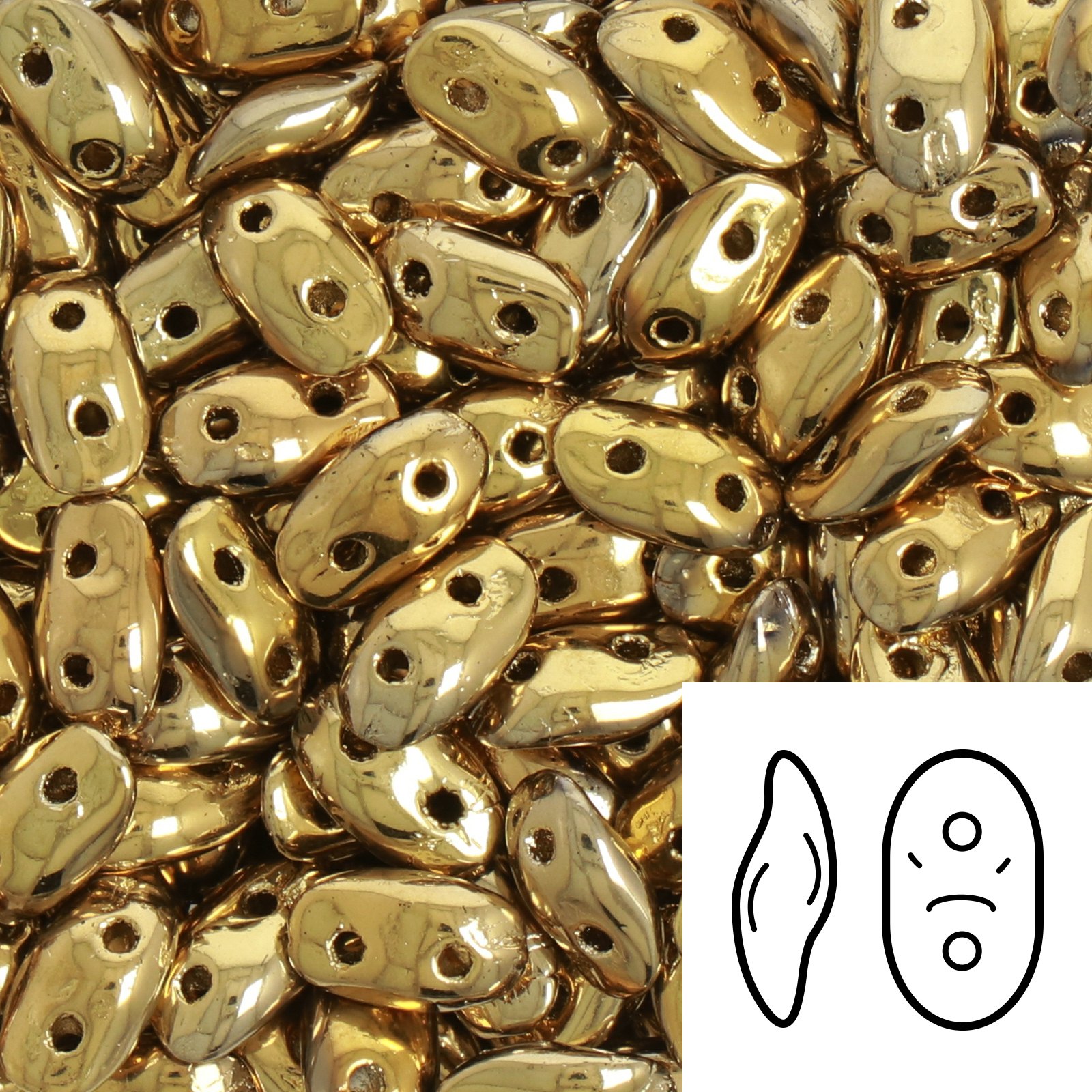 czech glass wave beads crystal full amber 7x3mm | 5gr