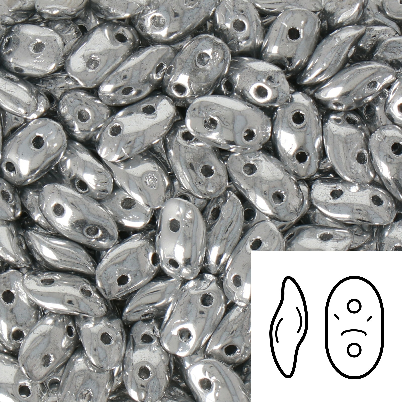 czech glass wave beads crystal full labrador 7x3mm | 5gr