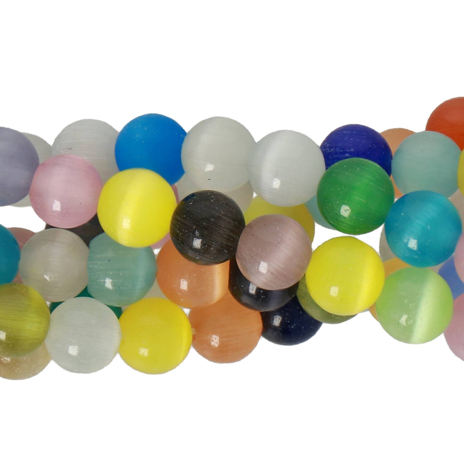 cat eye glatt rund mix farben 6mm (65/70st) | strang 38/40cm