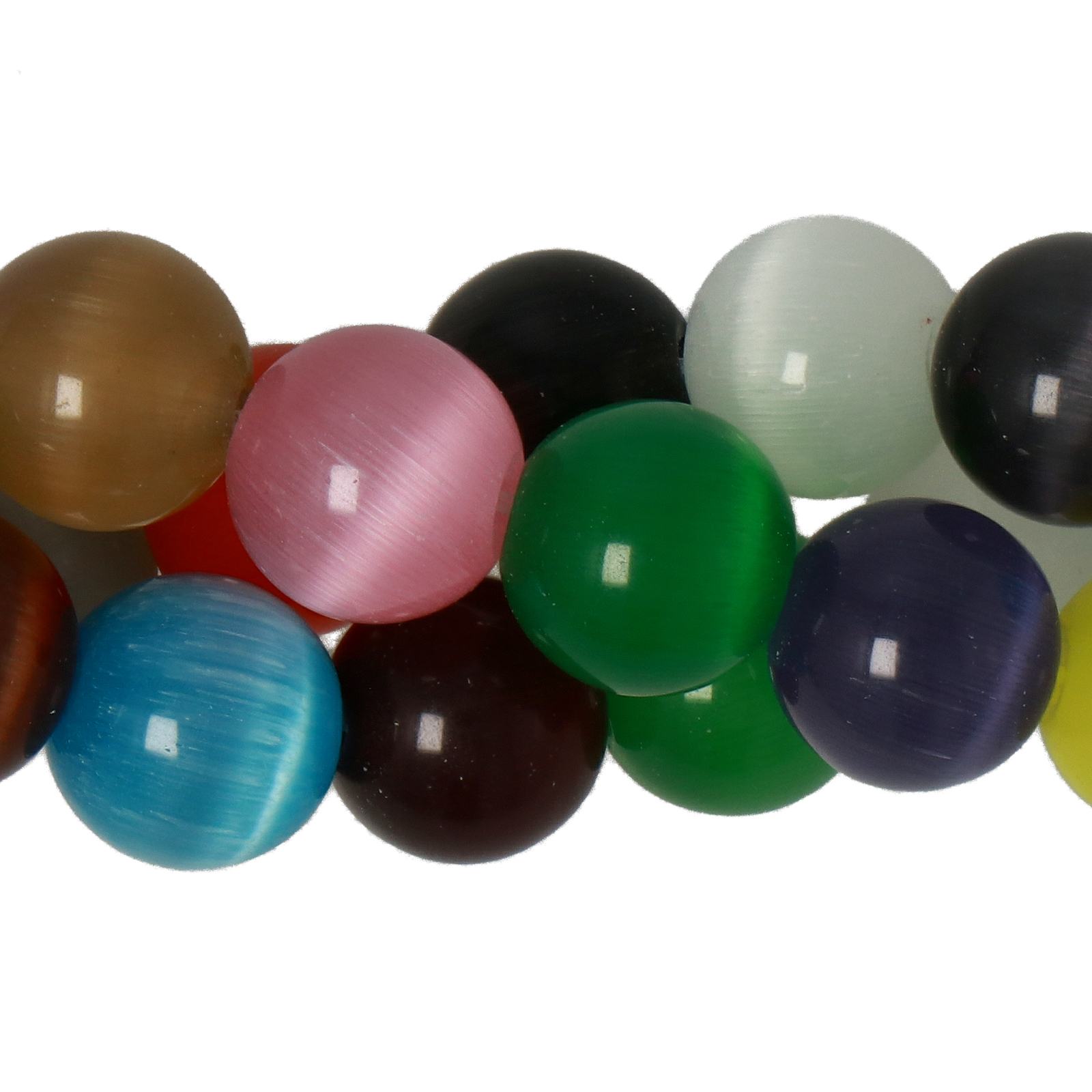 cat eye glatt rund mix farben 10mm (35/45pz) | strang 38/40cm