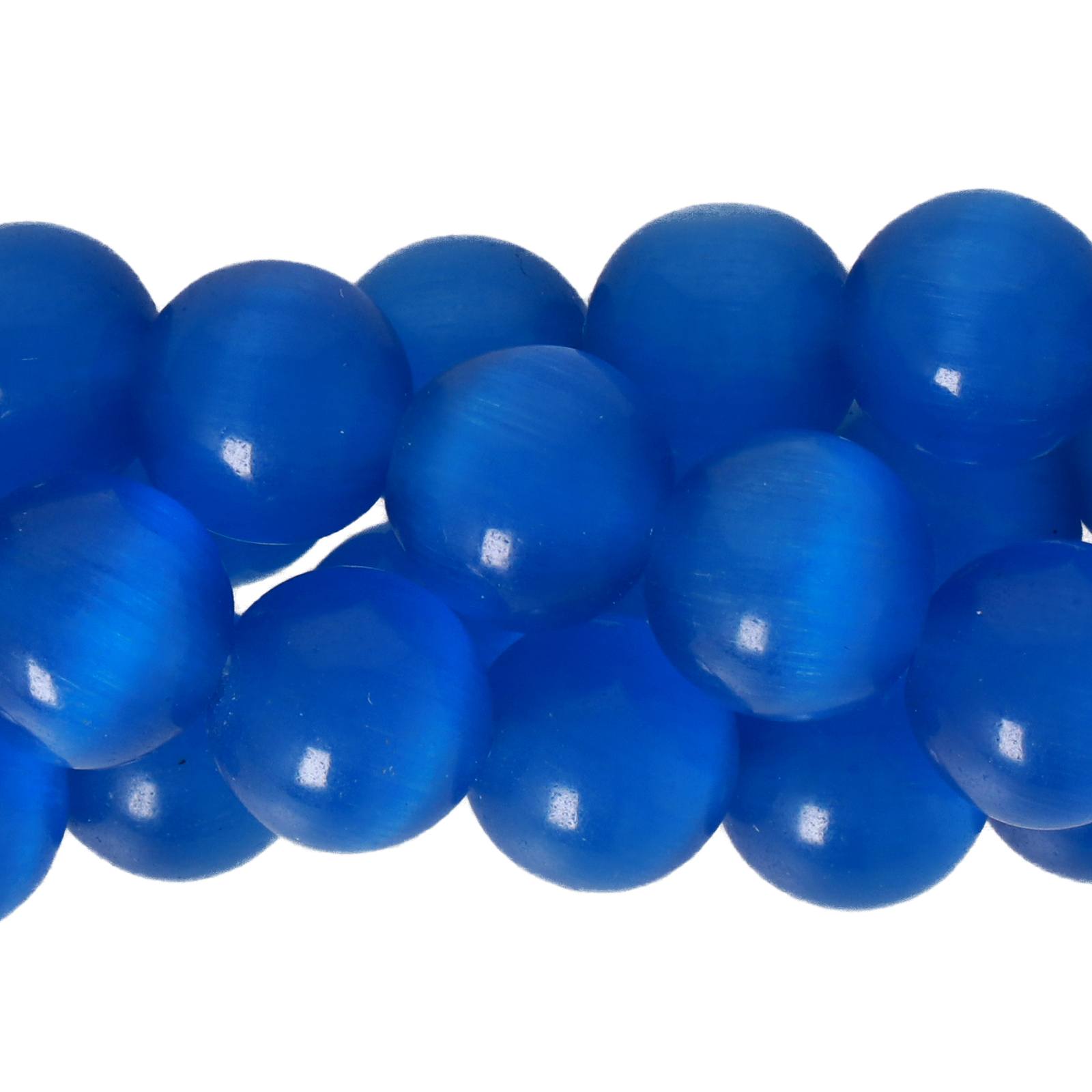 cat's eye glass beads - skyblue smooth round 10mm | 20pc