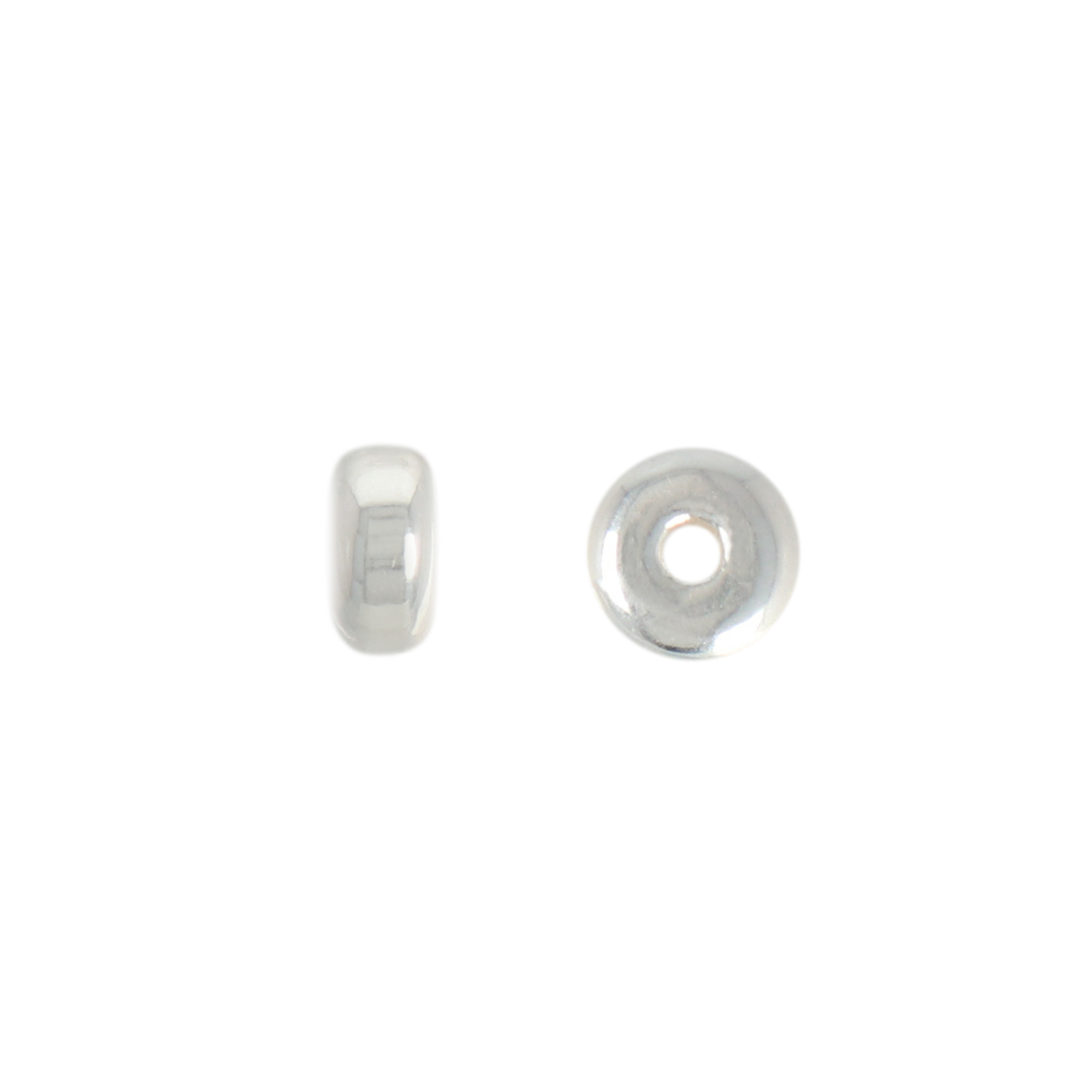 silver plated roundelle spacer bead 4,5x2,5mm | 48pc