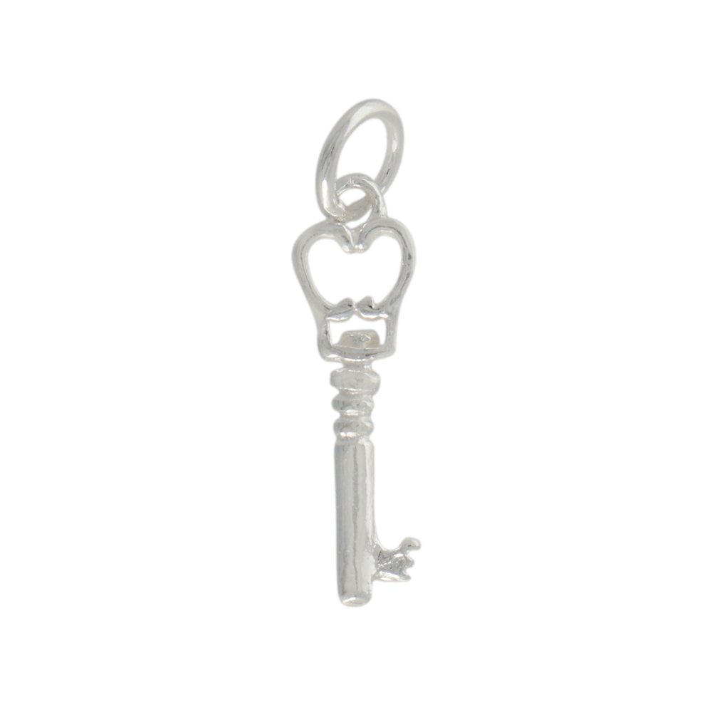 sterling silver key charm 18x5mm | 1pc