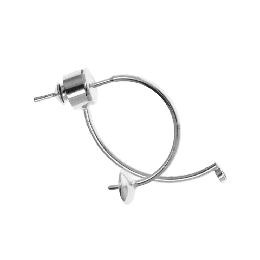 ohrstecker für halbgebohrte mit earjacket rhodium versilbert 18mm | 2st
