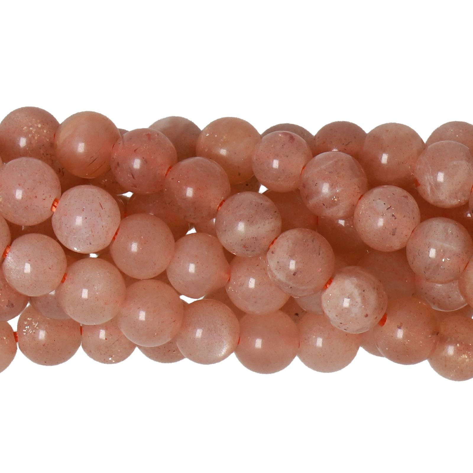 peach moonstone smoooth round 4mm | 20pc