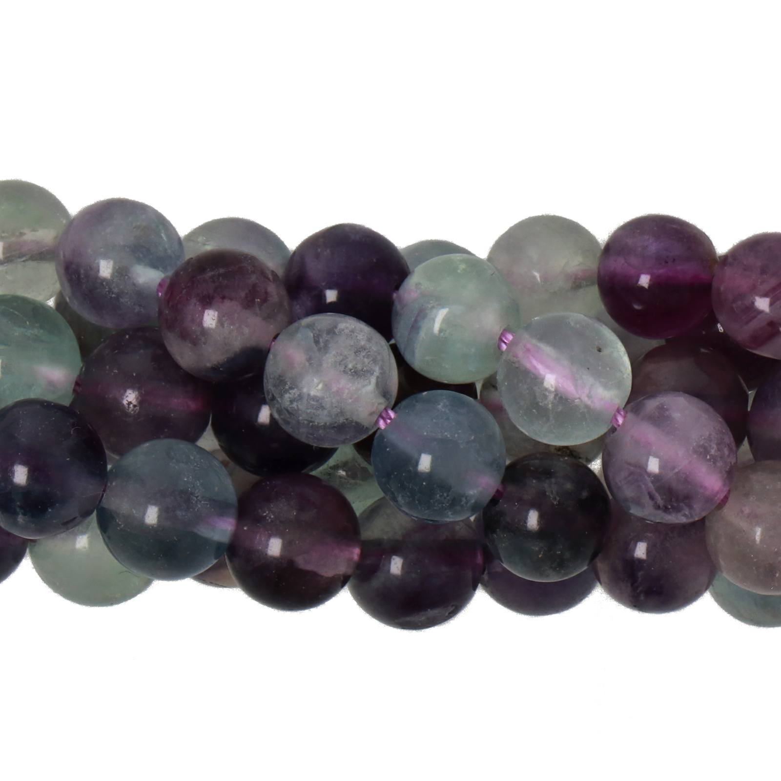 rainbow fluorite ab quality smooth round 6mm | 16-inch strand