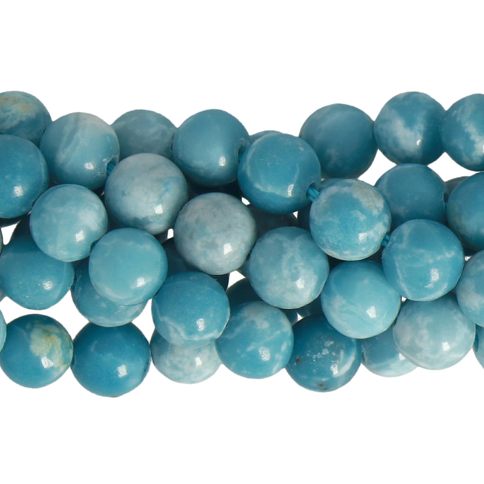 larimar quartz smooth round 6mm | 15pc