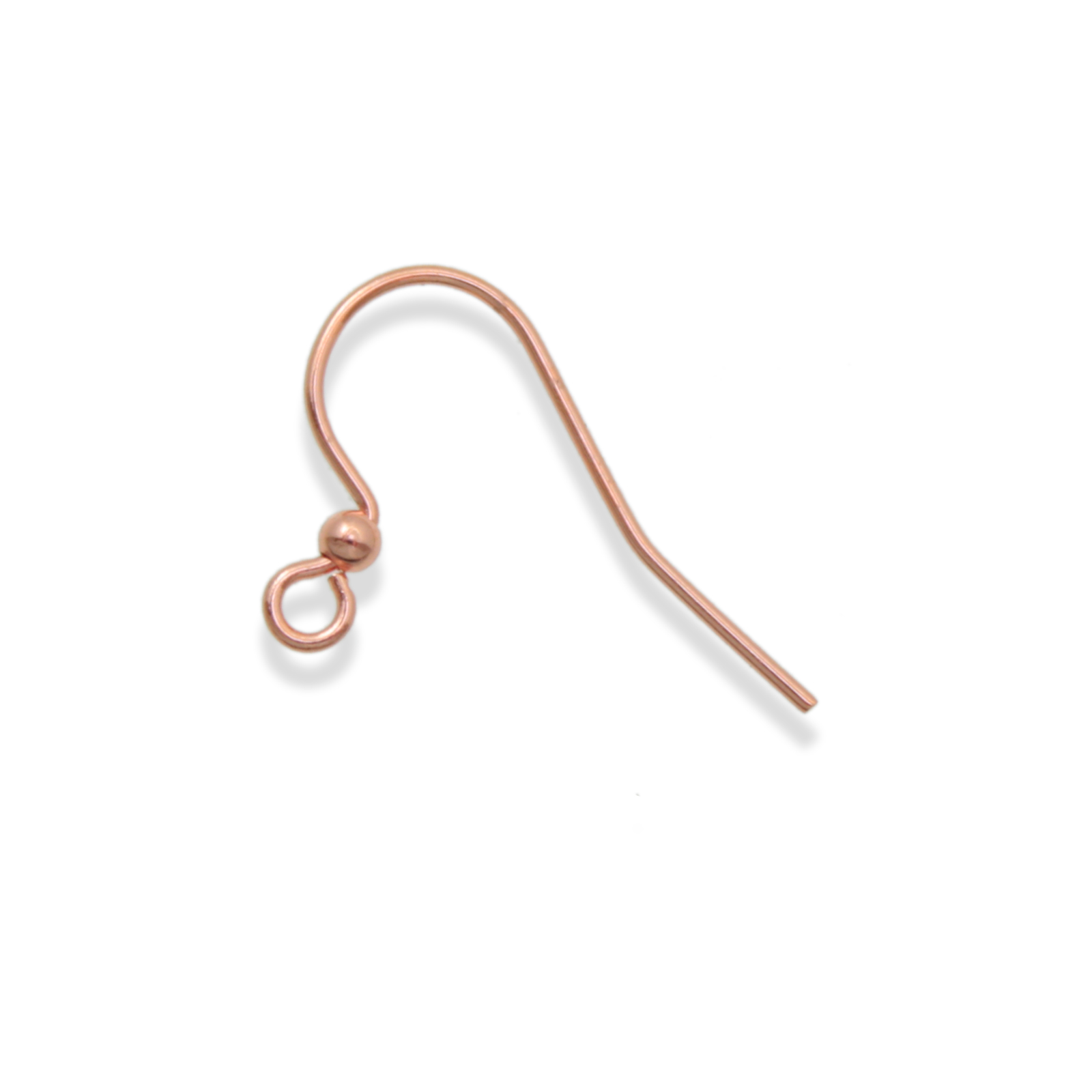 copper french earwire with ball 17mm | 48pc