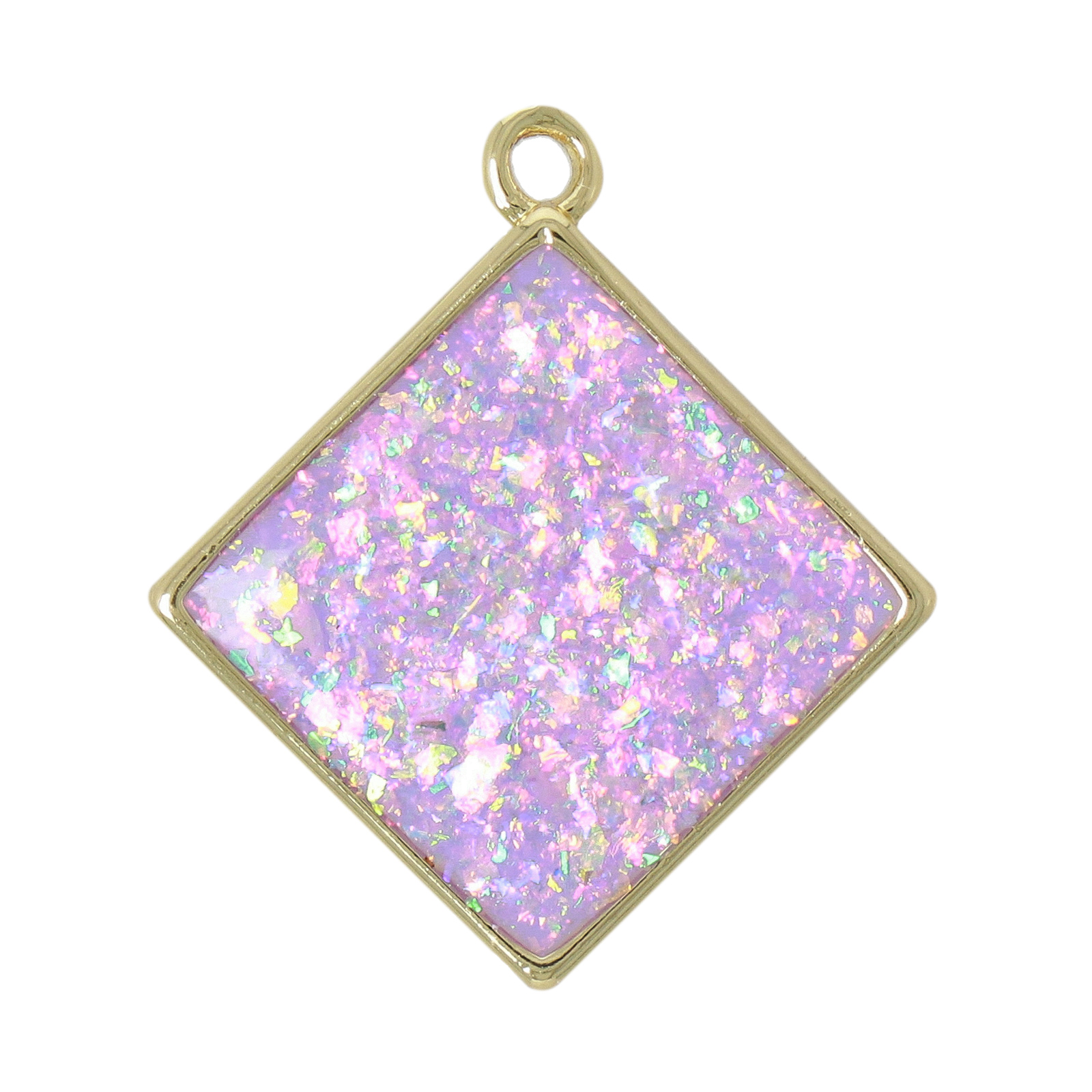 rose opal jewels charm gold plated diamond 21mm | 1pc