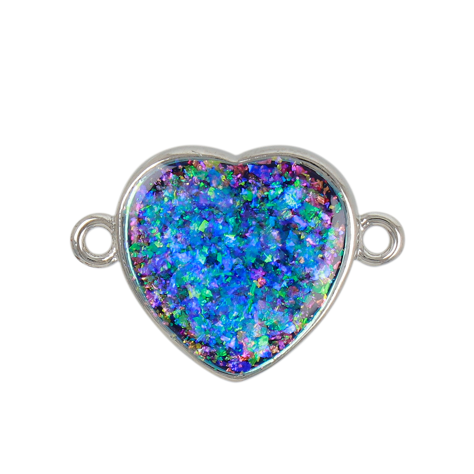 opal jewels zwischenteile blue rhodium versilbert herz 16mm | 1st