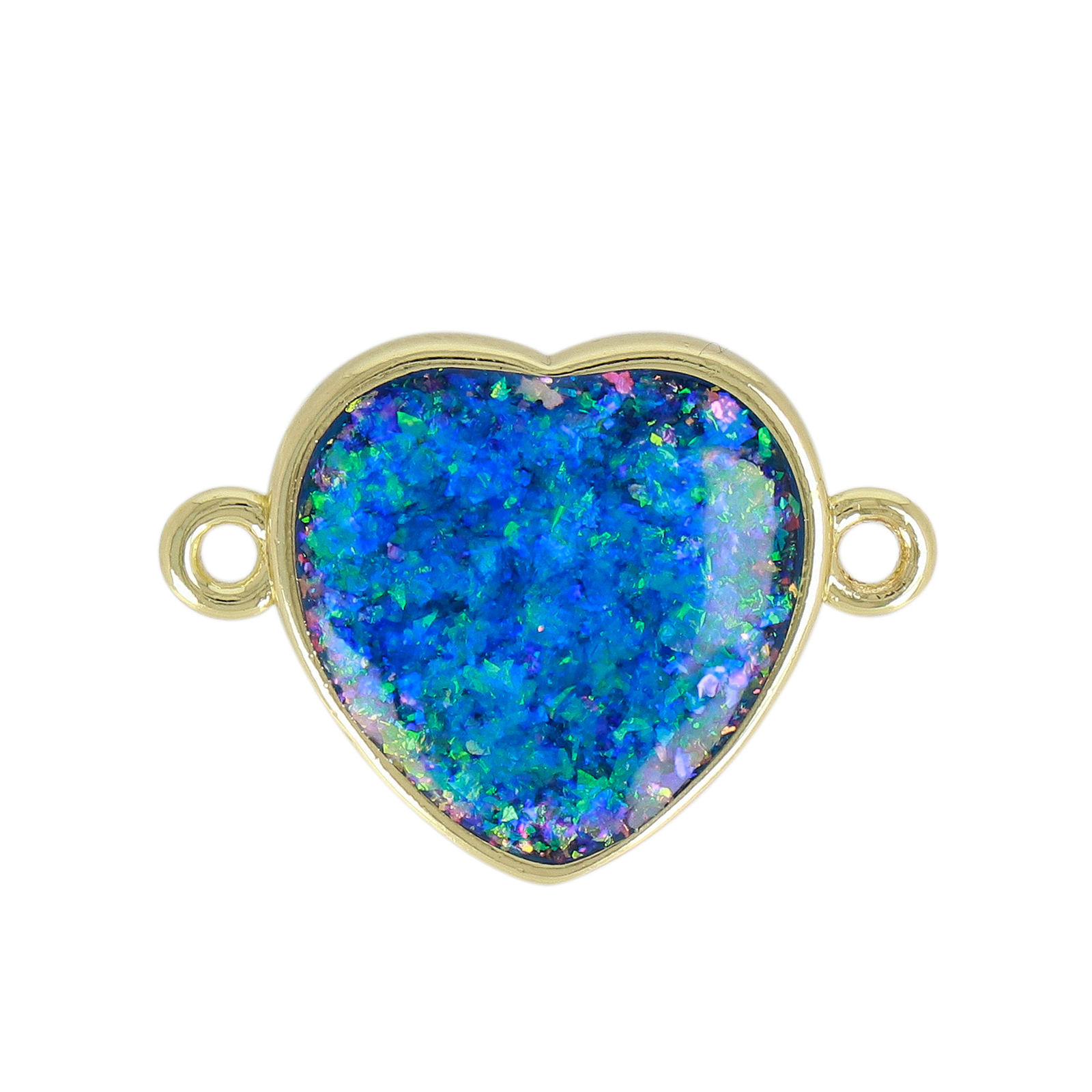 opal jewels zwischenteile blue vergoldet herz 16mm | 1st