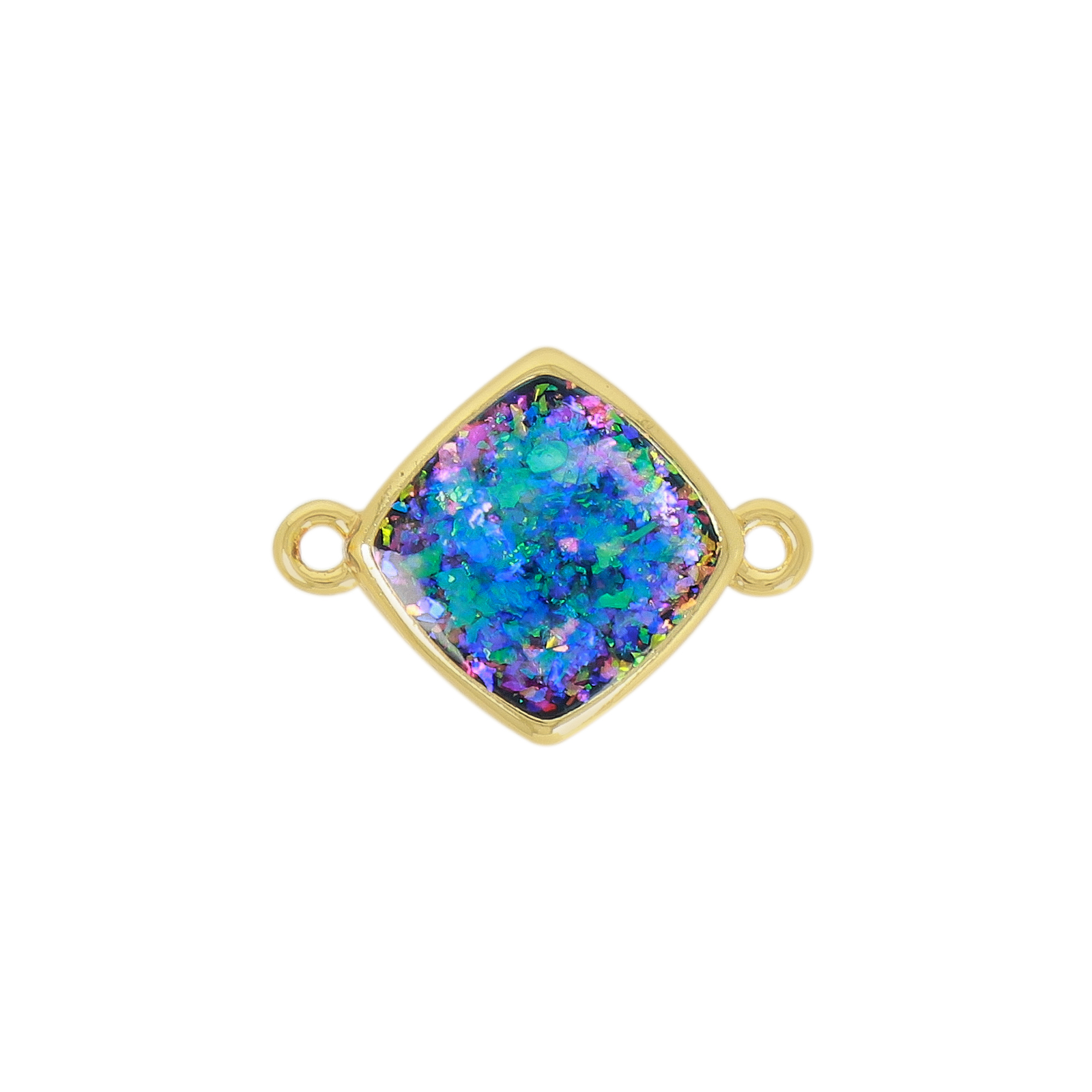 opal jewels zwischenteile blue vergoldet rhombus 10mm | 2st