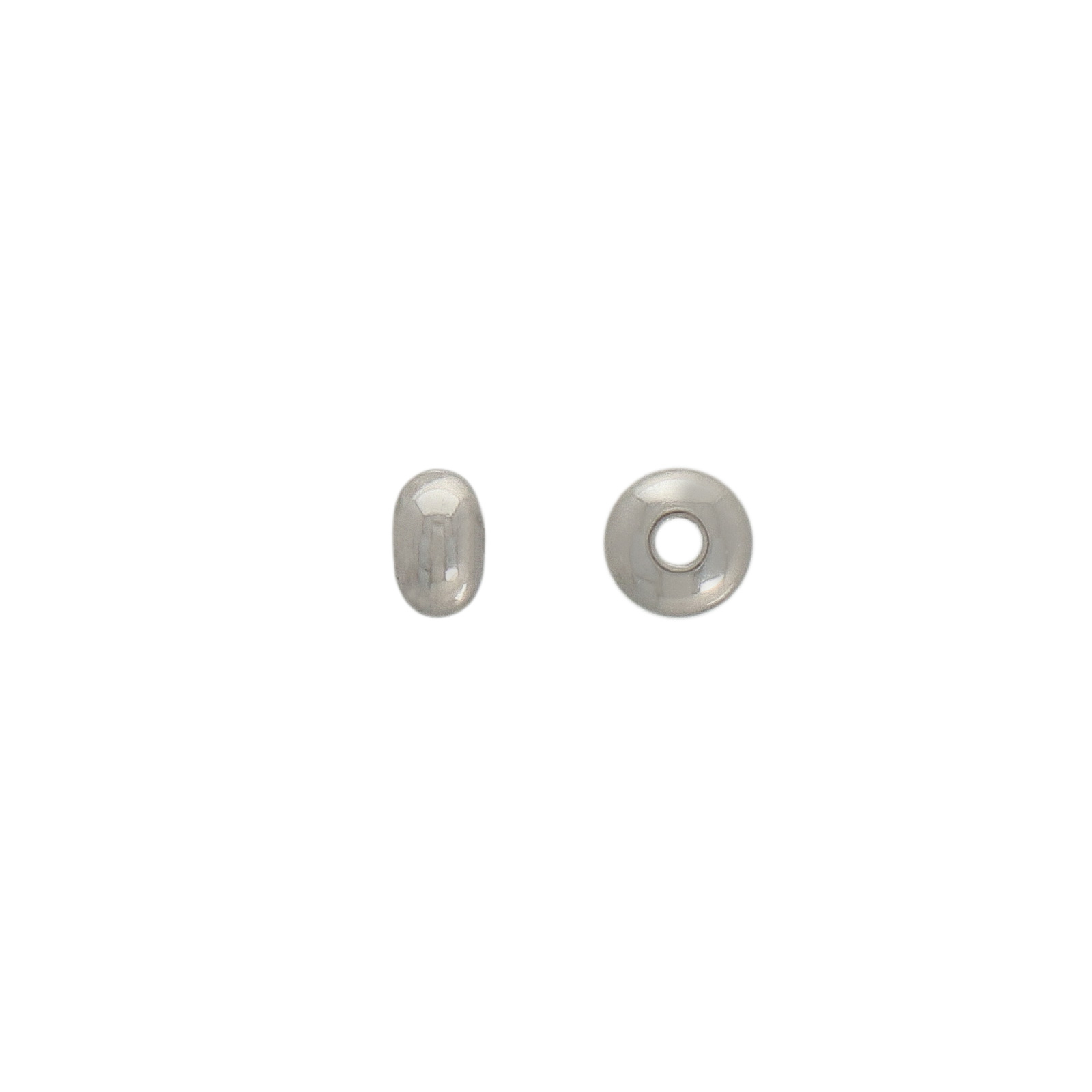 rhodium silver plated roundelle spacer bead 3x2mm | 144pc