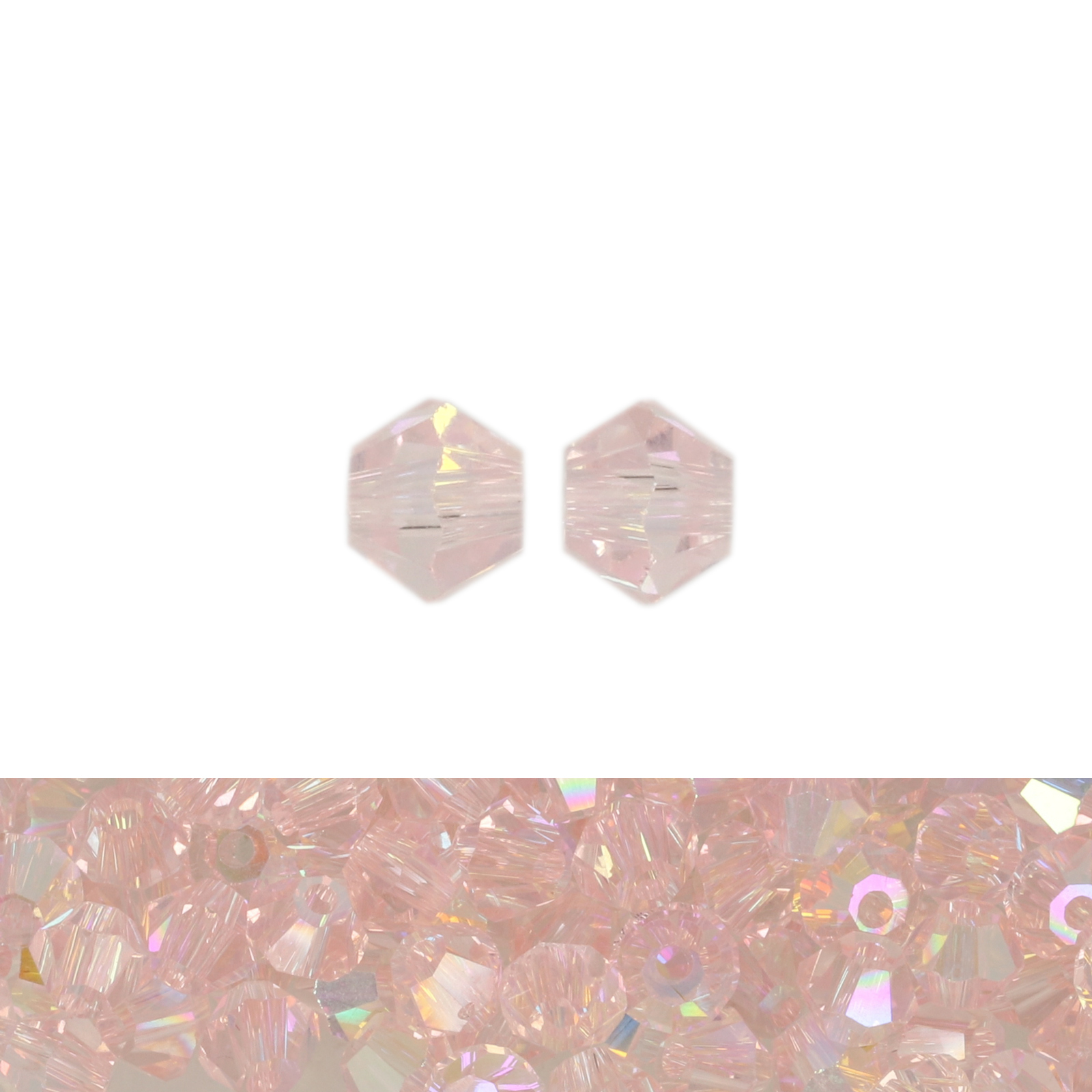 bicone brilliant rosaline ab 4mm | 120pc