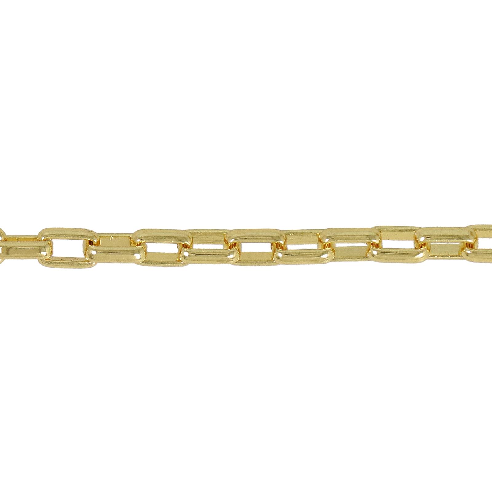 gold plated flat cable chain rectangle 6x3mm | 50cm