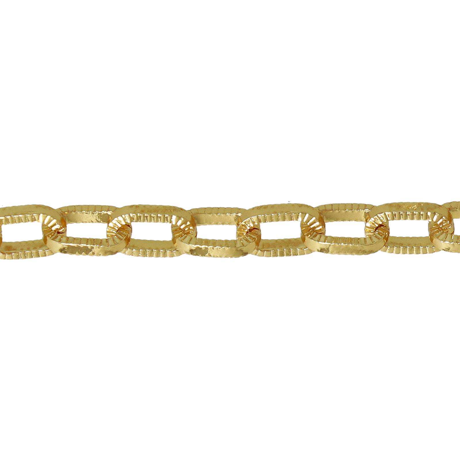 gold plated cable chain oval 8x5mm | 50cm