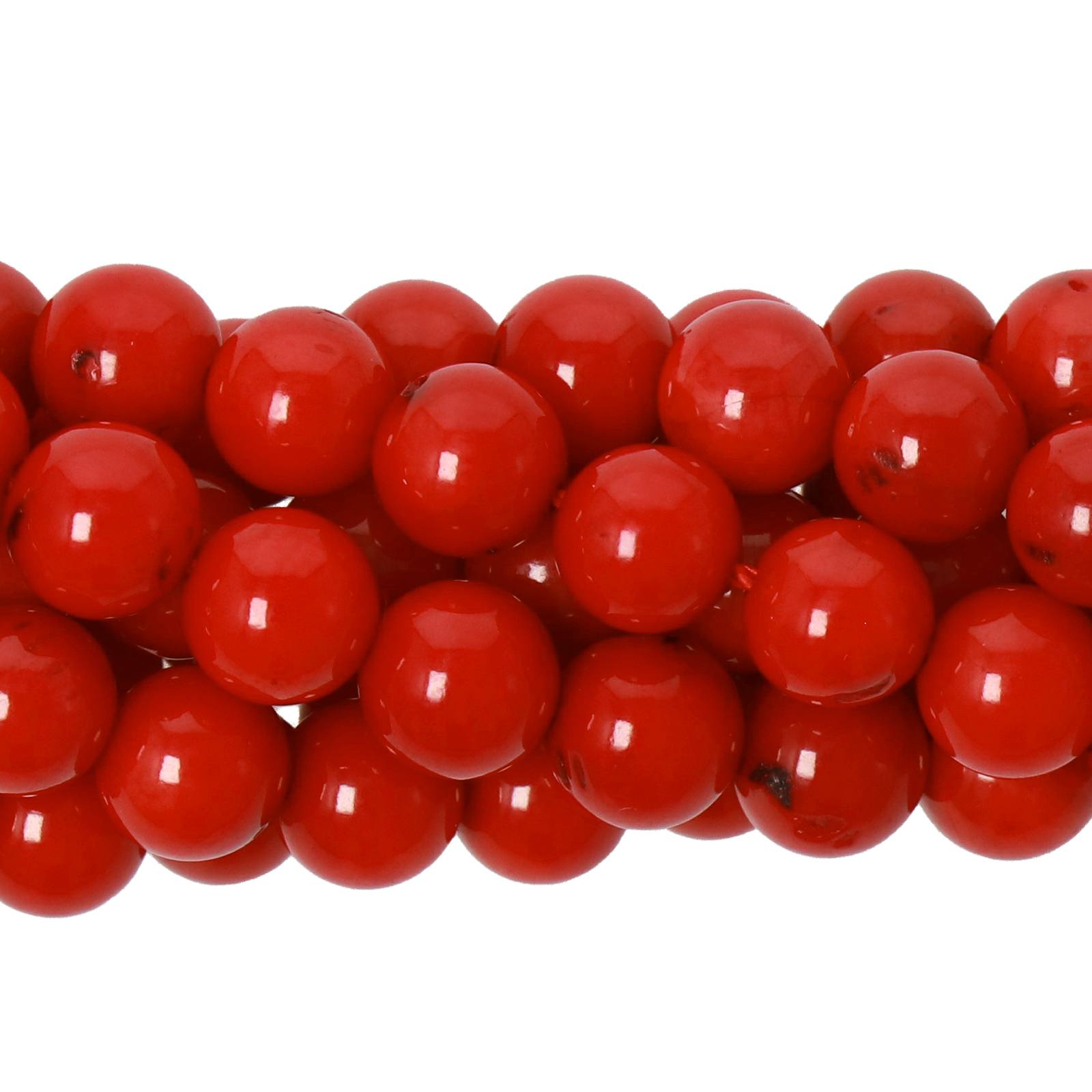 red bamboo coral smooth round 5-5,5mm | 15pc
