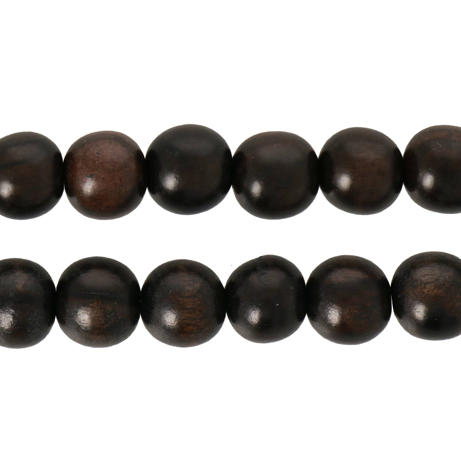 Perline In Legno Rotonde Per Decorazioni E Fai Da Te, 12x14 Mm Foro 2 3 Mm Marrone Scuro 50 G 58 Pz 102326