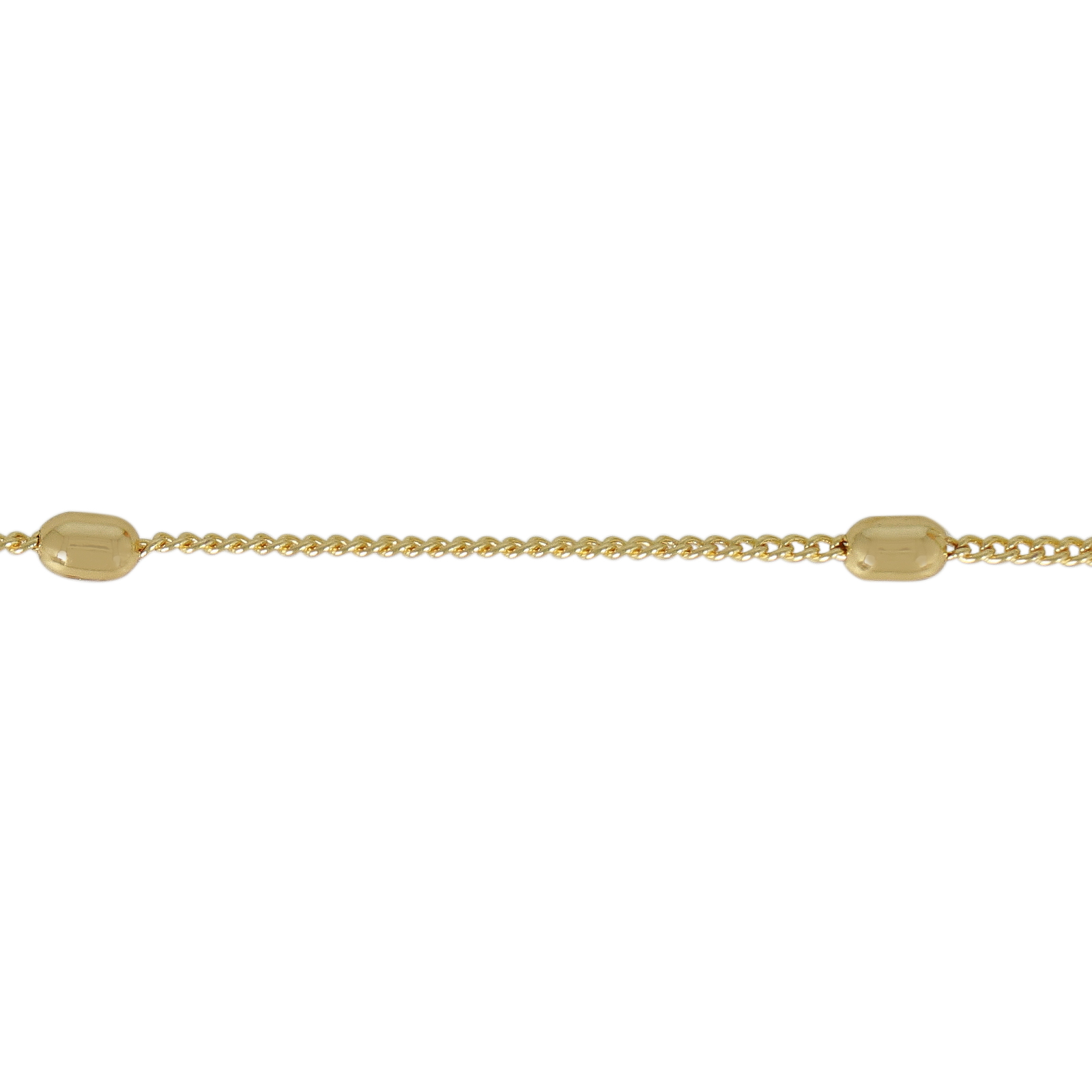 gold plated groumette chain 1mm with olive | 1mt