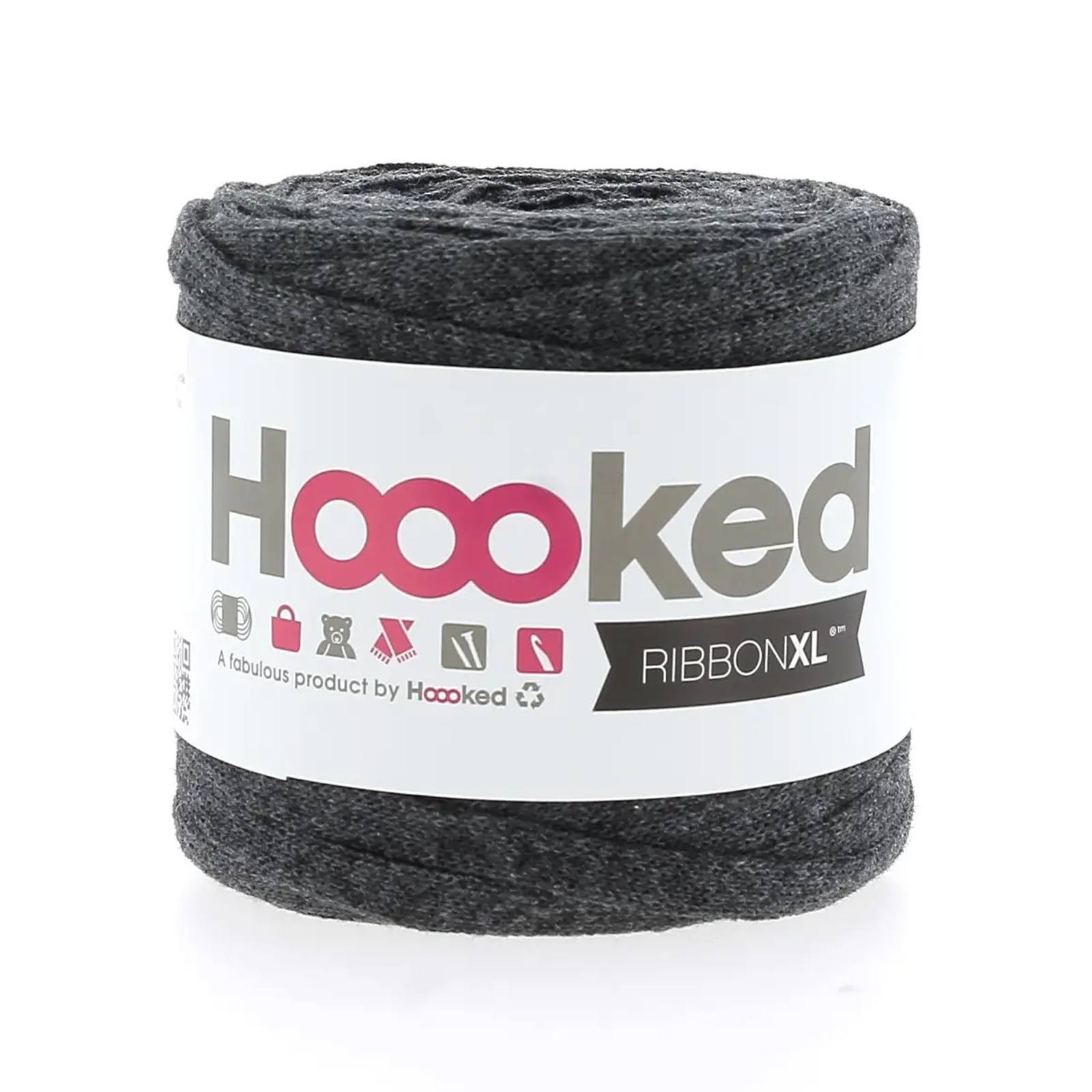 hoooked ribbon xl solid 80gr - charcoal anthracite (49) - 125gr (60mt) | 1st