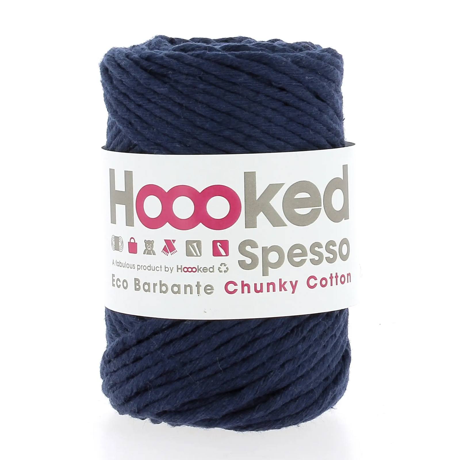 hoooked eco barbante spesso chunky cotton - marine (904) - 200gr (50mt) | 1pc