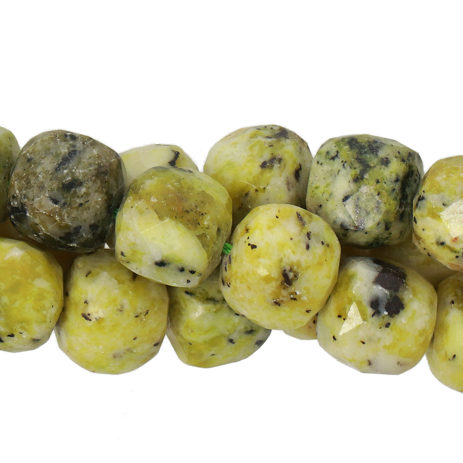 gelb african türkis facettiertes würfel 10mm | 38/40cm strang