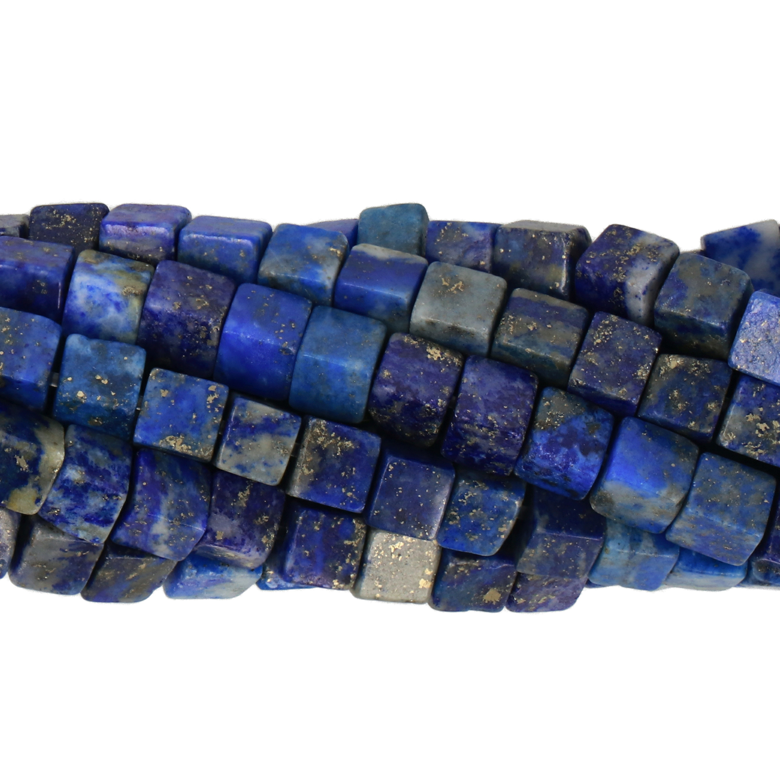 lapislazzuli smooth cube 4mm | 15/16-inch strand