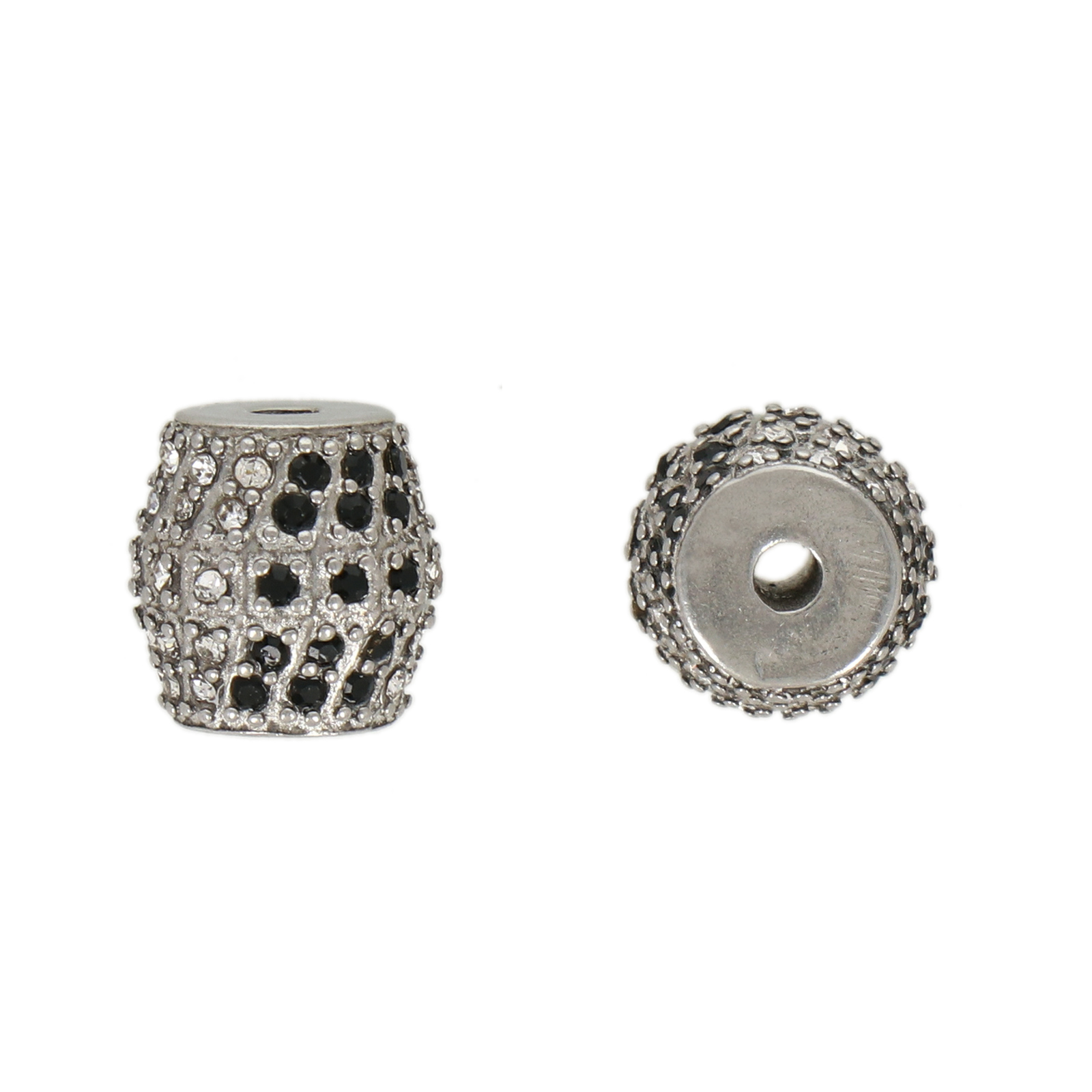 cubic zirconia steel bead drum 10mm | 1pc