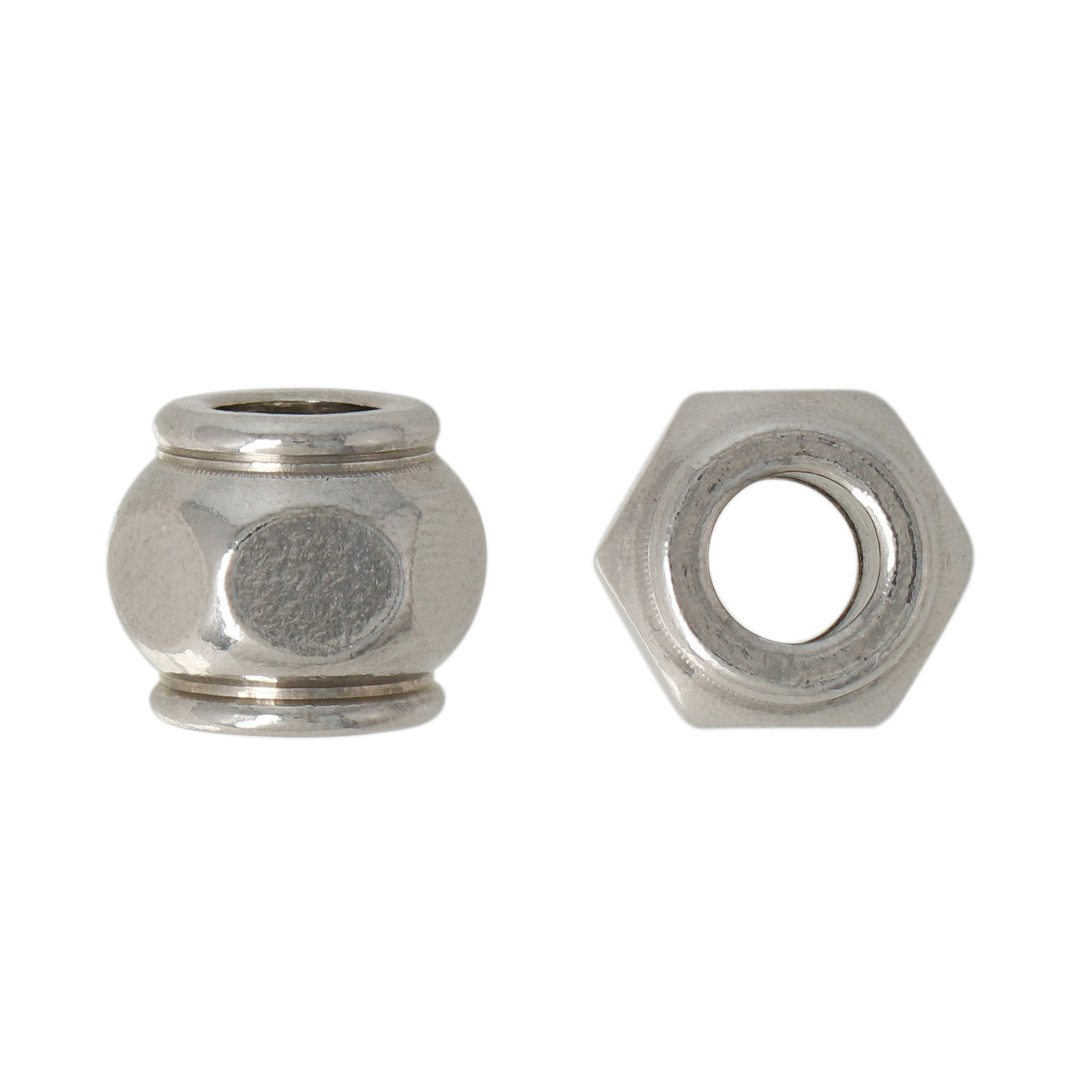 large hole steel bead faceted rondelle 12x11mm | 2pc