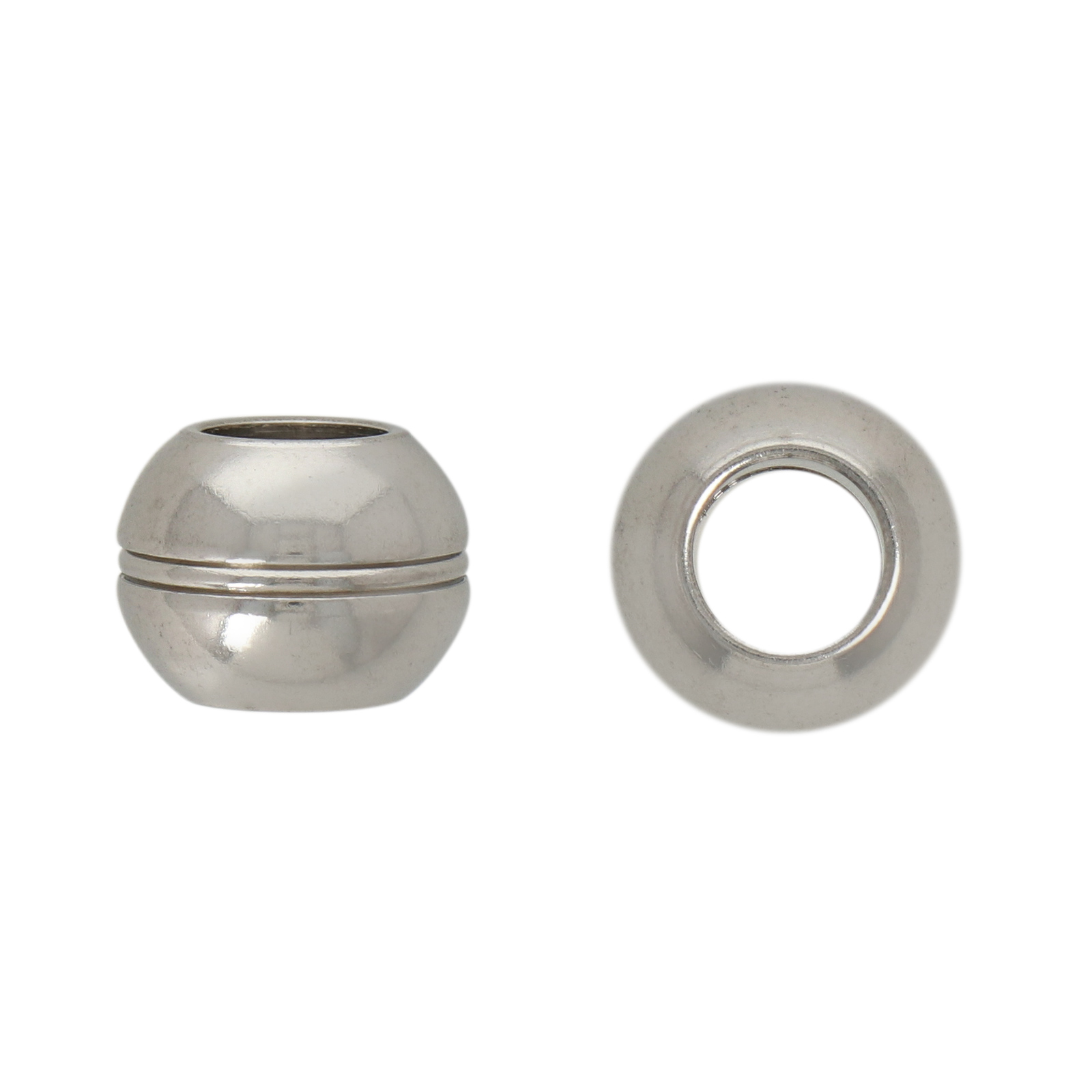 large hole steel bead rondelle 12x8mm | 4pc