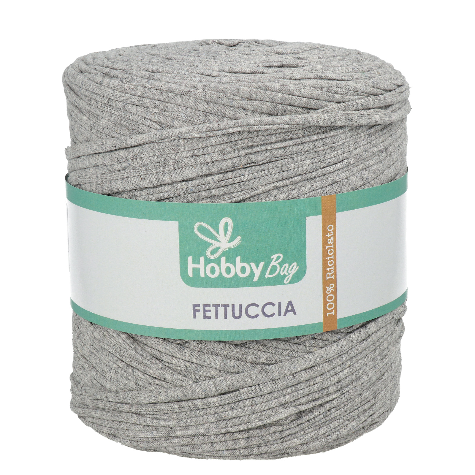 hobbybag t-shirt yarn fettuccia - grau melange - 500-800gr (110-130mt) | 1st