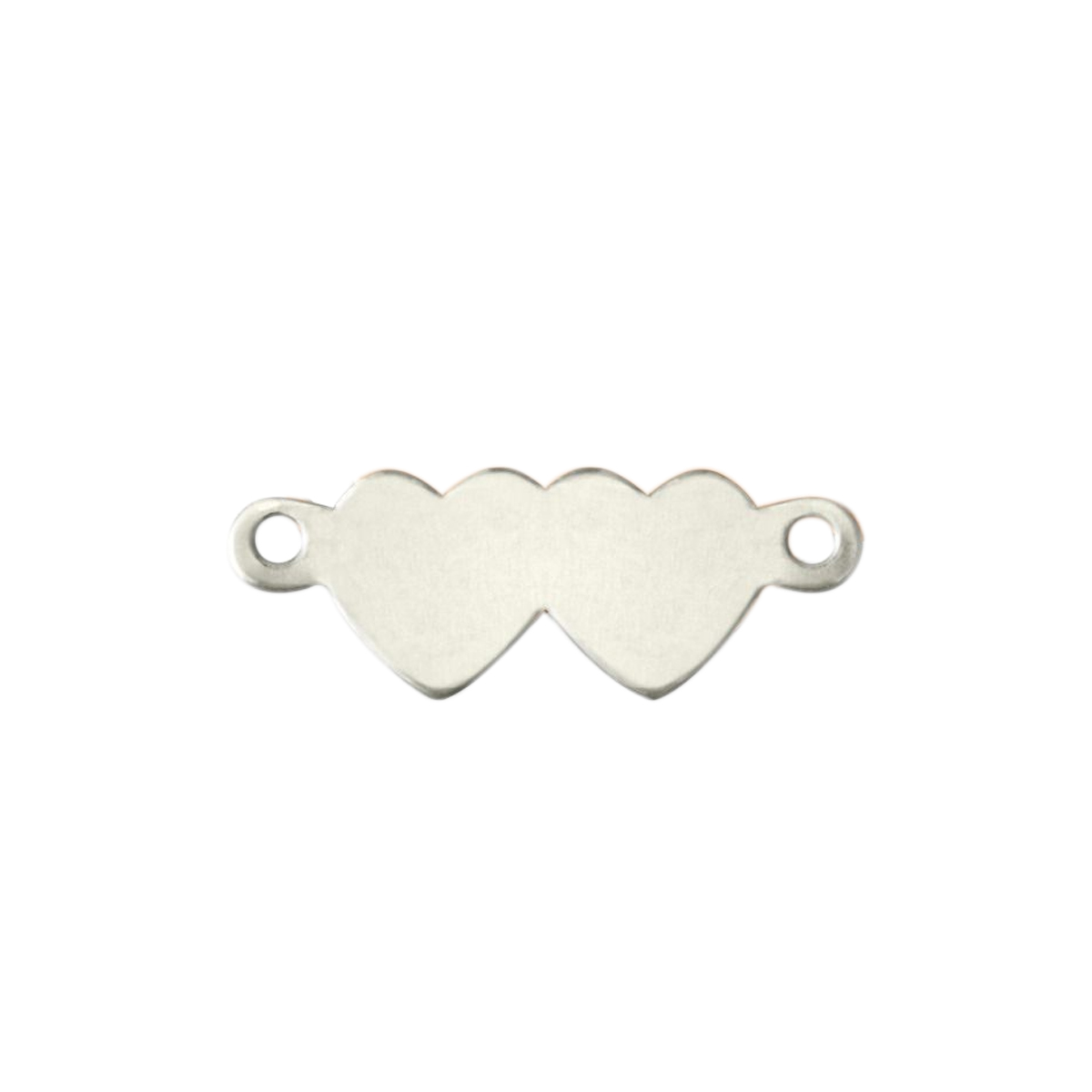 premium blanks aluminium double heart 18x6mm | 6pc