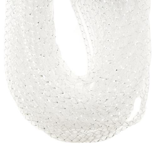 plastic net tubolar mesh - white whit silver lined 4mm | 4mt