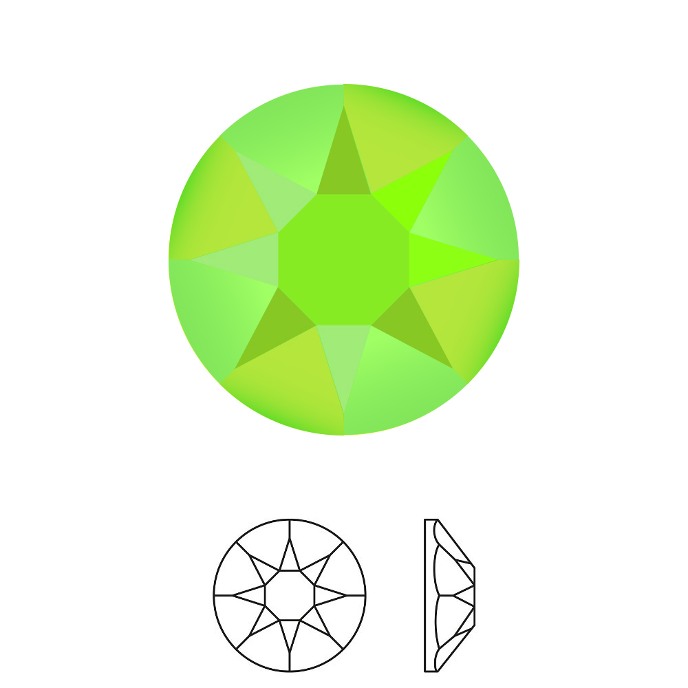 xilion rose hotfix (2078) electric green ss16 (3,80-4,00mm) | 36pc