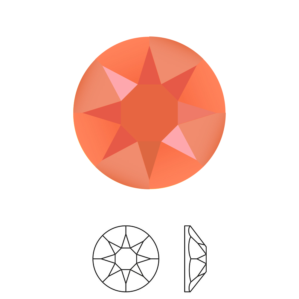 xilion rose hotfix (2078) electric orange ss16 (3,80-4,00mm) | 36pc