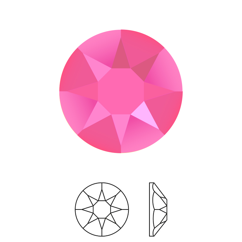 xilion rose hotfix (2078) electric pink ss16 (3,80-4,00mm) | 36st