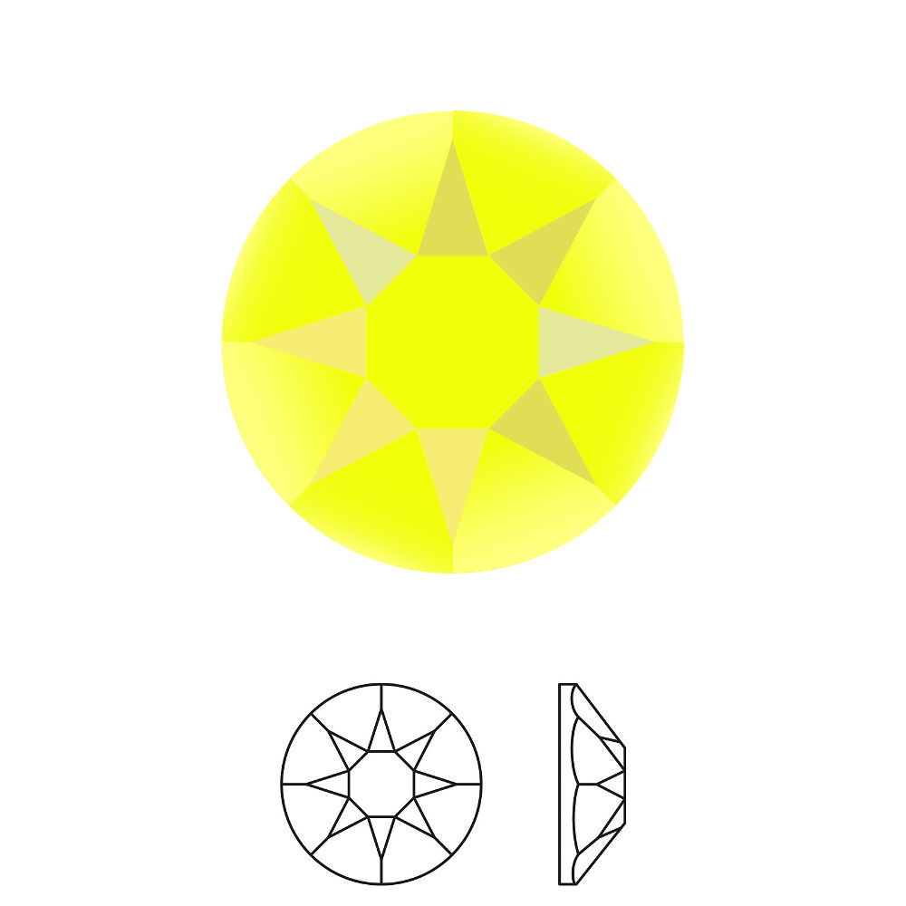 xilion rose hotfix (2078) electric yellow ss16 (3,80-4,00mm) | 36pc