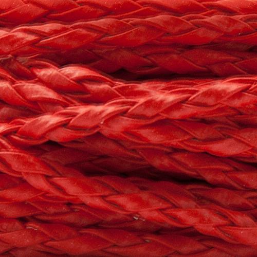 geflochtenes synthetische lederband rot - durchmesser 3mm | 1mt
