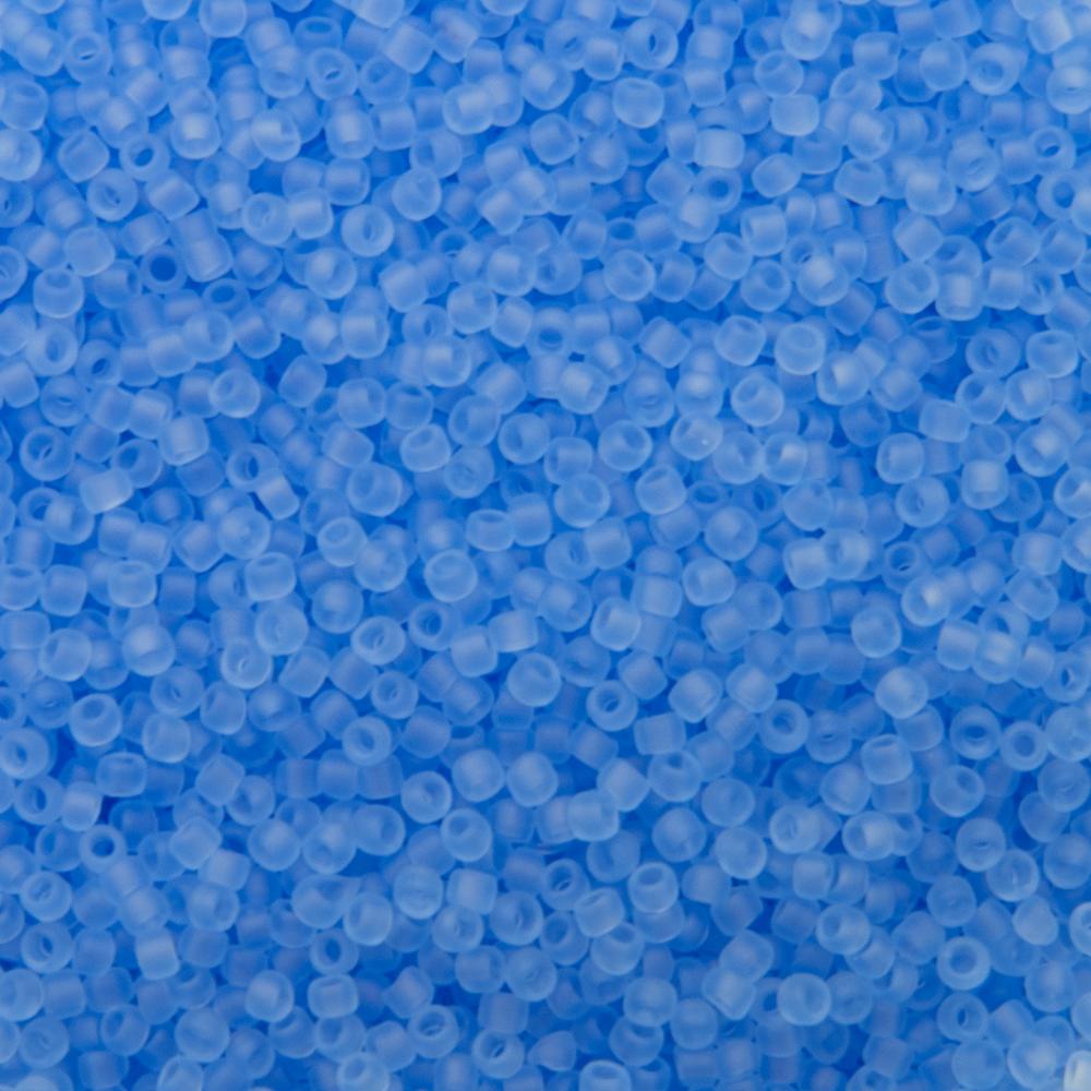 rocaille toho seed beads 15/0 - transparent frosted light sapphire (13f) | 10gr