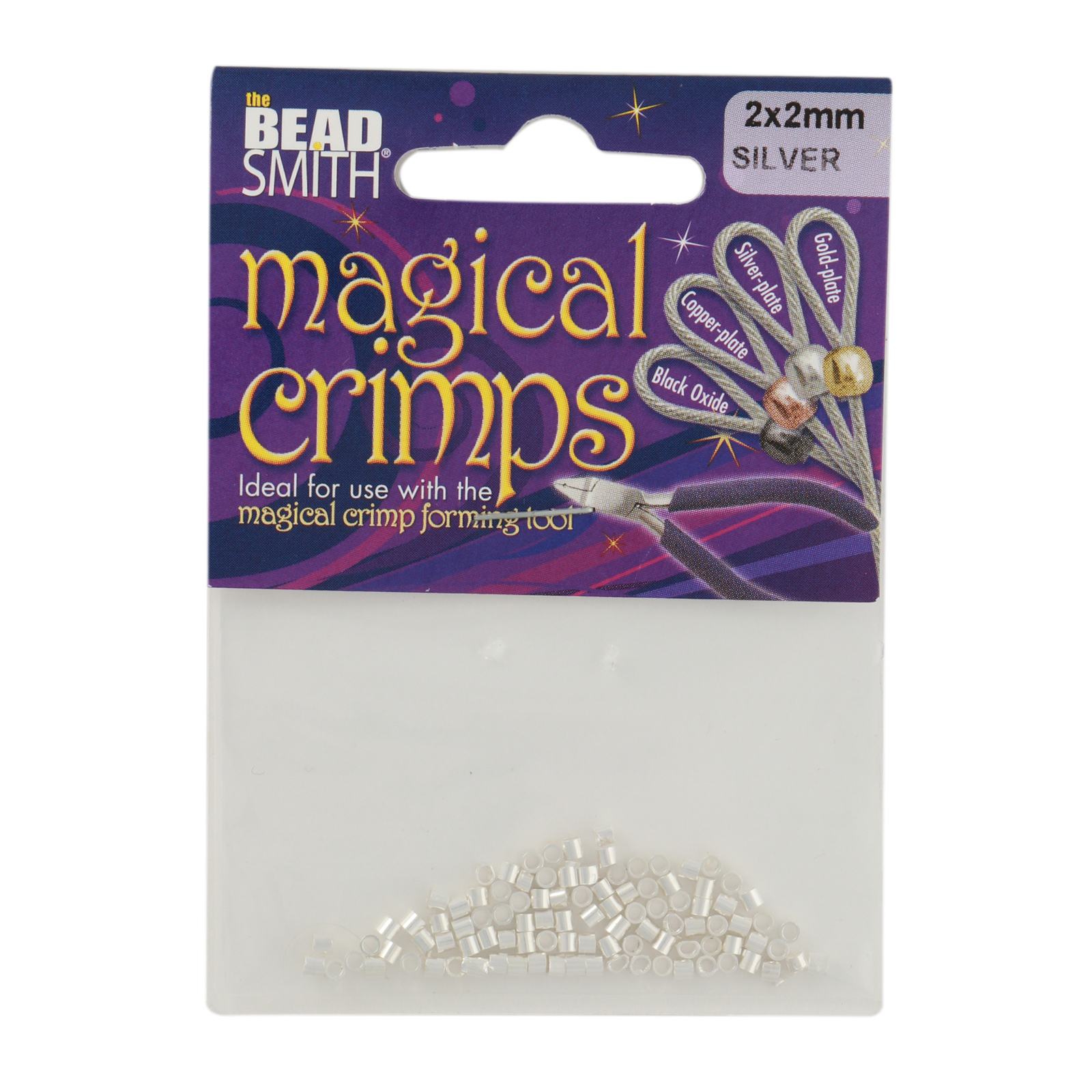 magical crimps - silver plated crimp tubes 2mm | 100pc