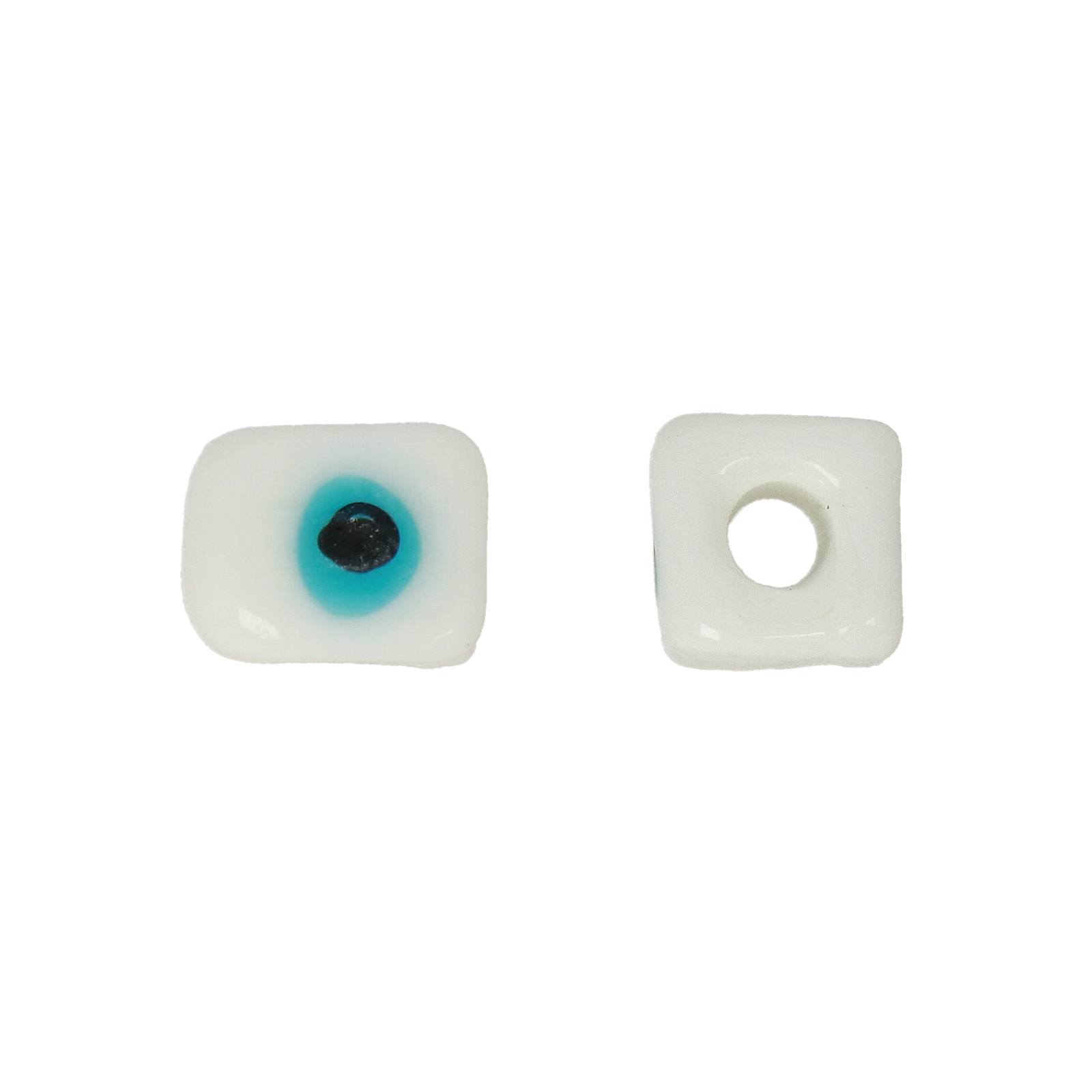 handmade perlen auges allahs würfel weiß 10mm | 4st