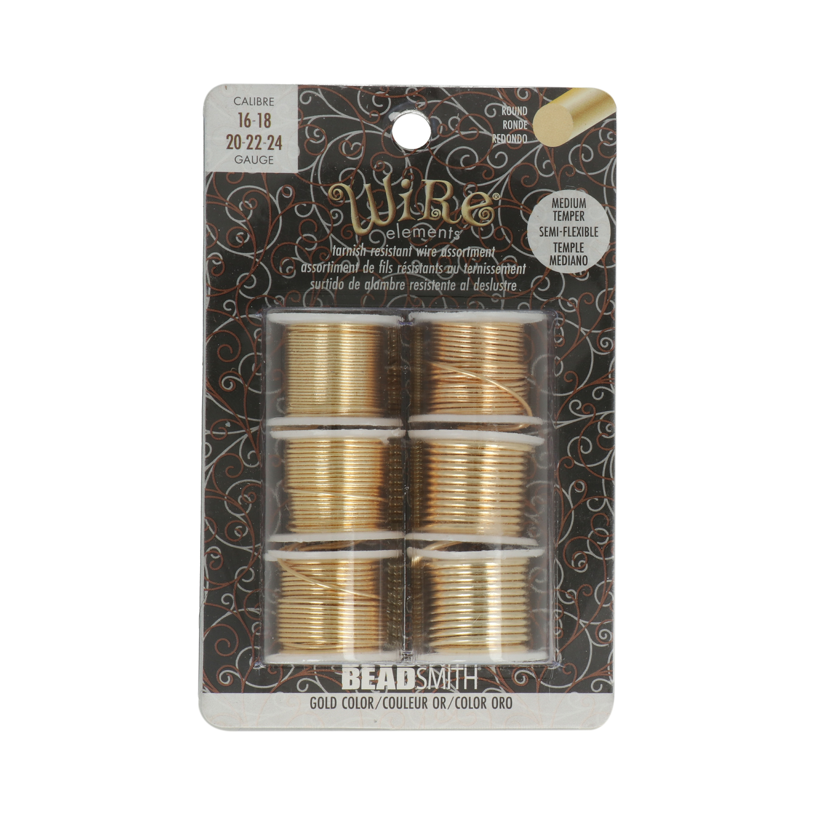 silver plated gold wire mix gauge: 16-18-20-22-24 - 6 coils | 1pc