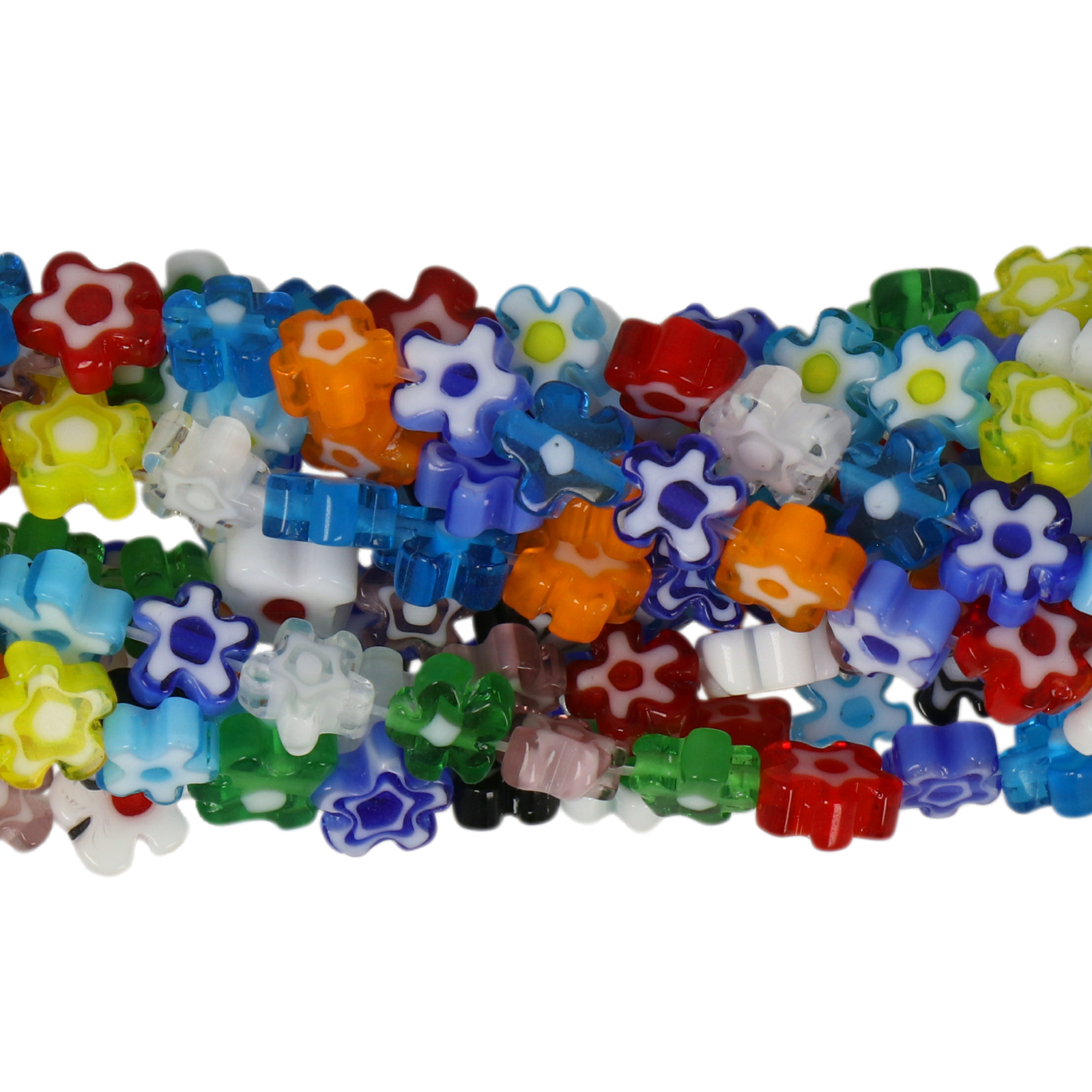 millefiori glass beads multicolor 6mm | 30pc