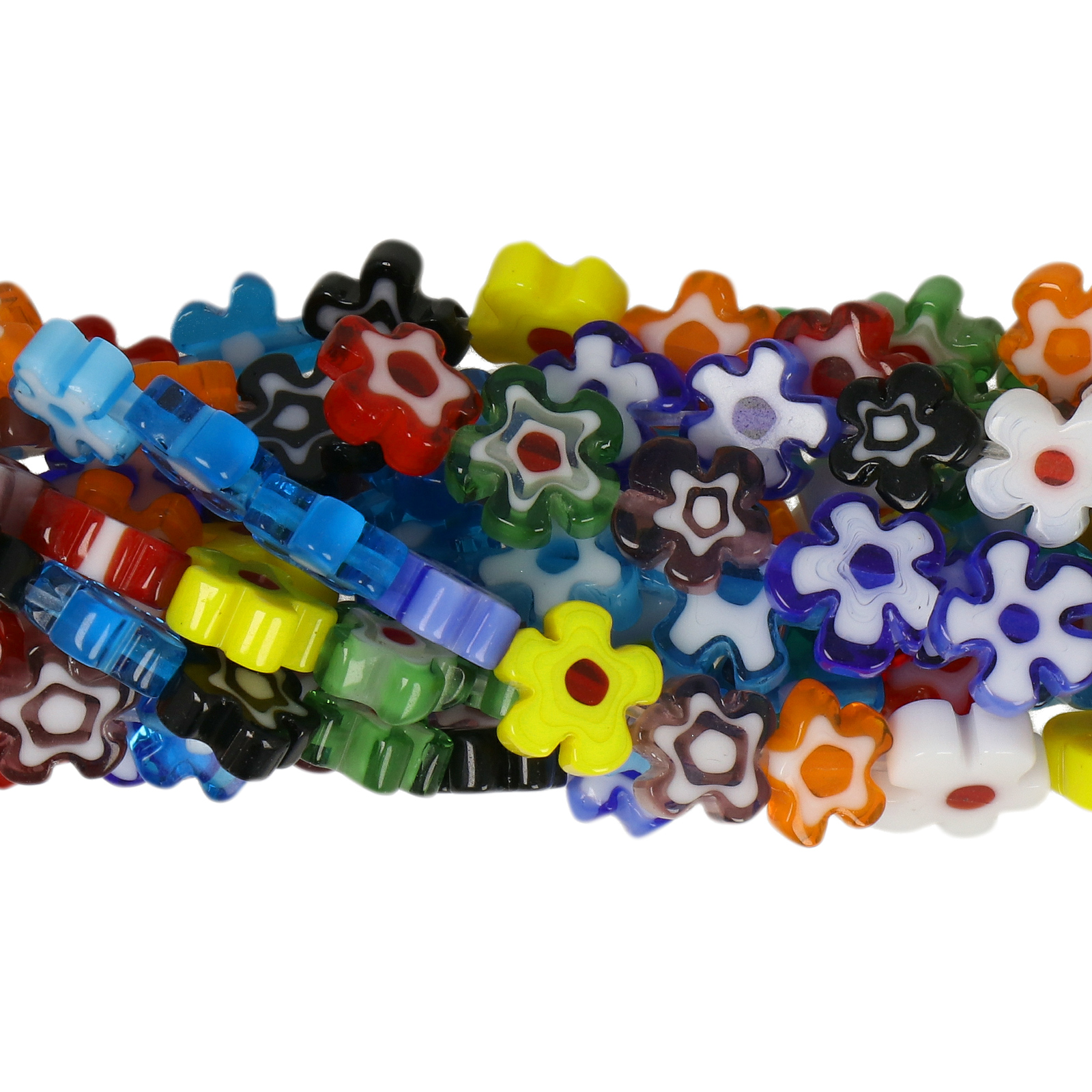 millefiori glass beads multicolor 8mm | 25pc
