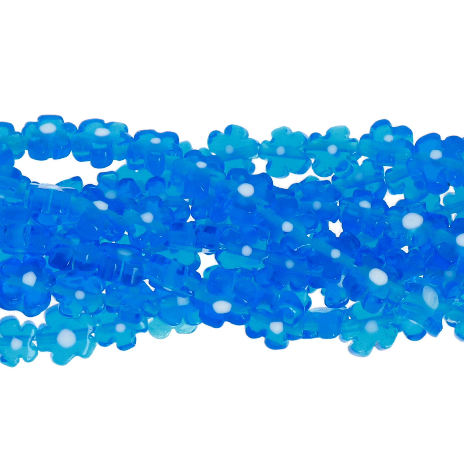 millefiori glass beads blue 6mm | 30pc