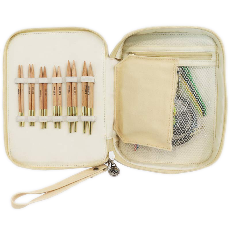knitpro beginner's set interchangeable circular needles - 6 needles + 3 cable + accessories | 1pc